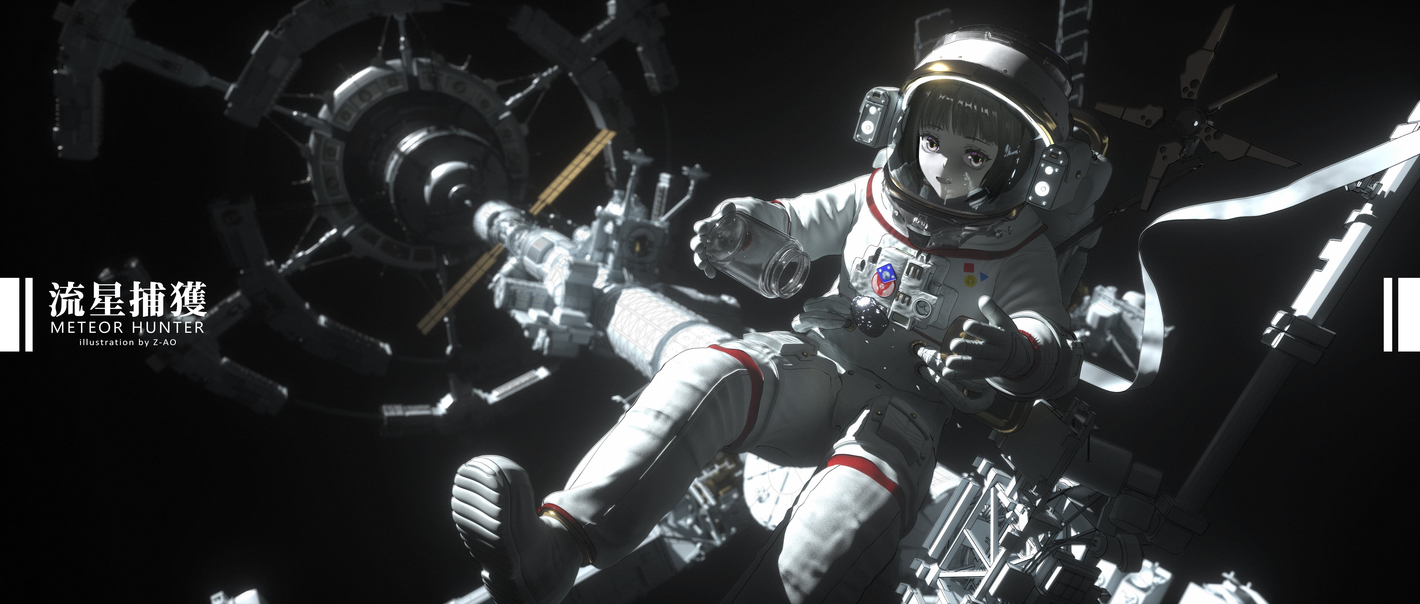 anime girls, Z-AO, space suit, 4K, anime, HD Wallpaper