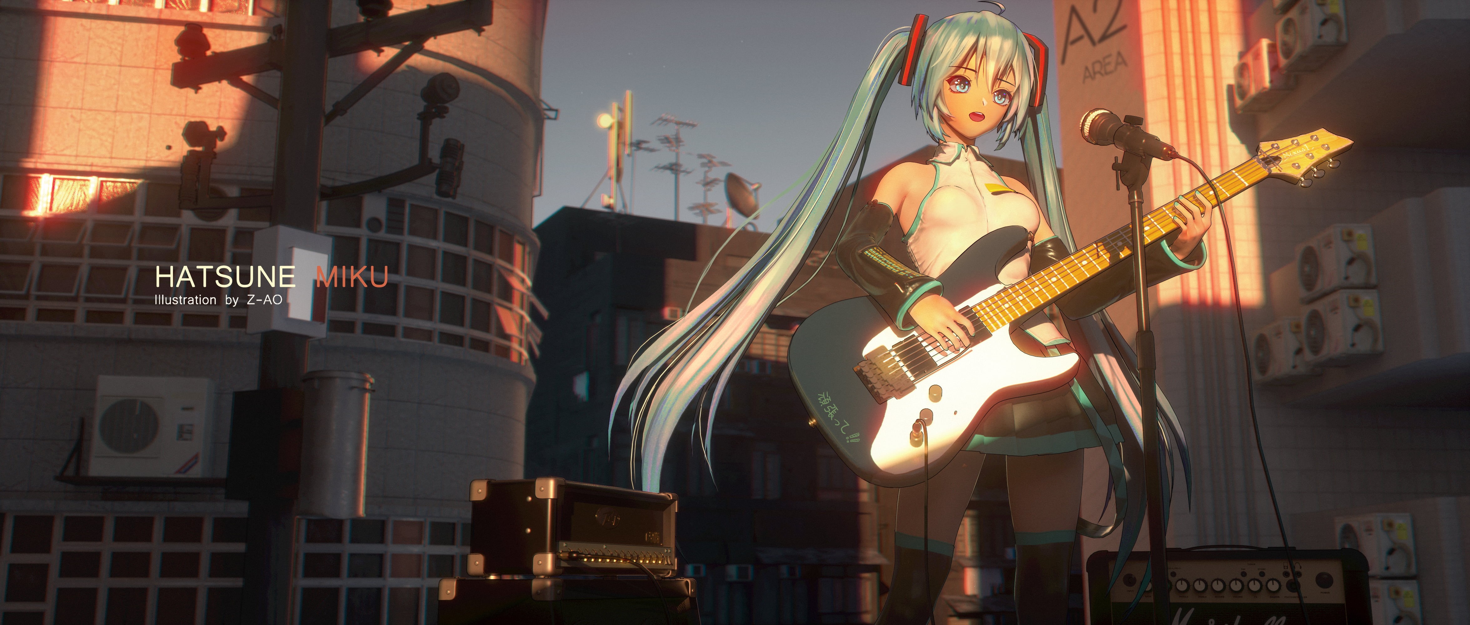 4K, Vocaloid, Hatsune Miku, anime girls, Z-AO, anime, HD Wallpaper
