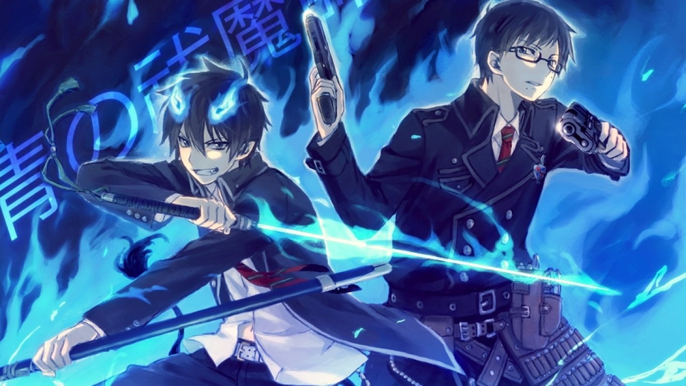 electricity, male, Blue Exorcist, computer, characters, Anime, illuminated, adult, robot, Ao No Exorcist, two, 720P, Yukio Okumura, cyberspace, human representation, HD Wallpaper