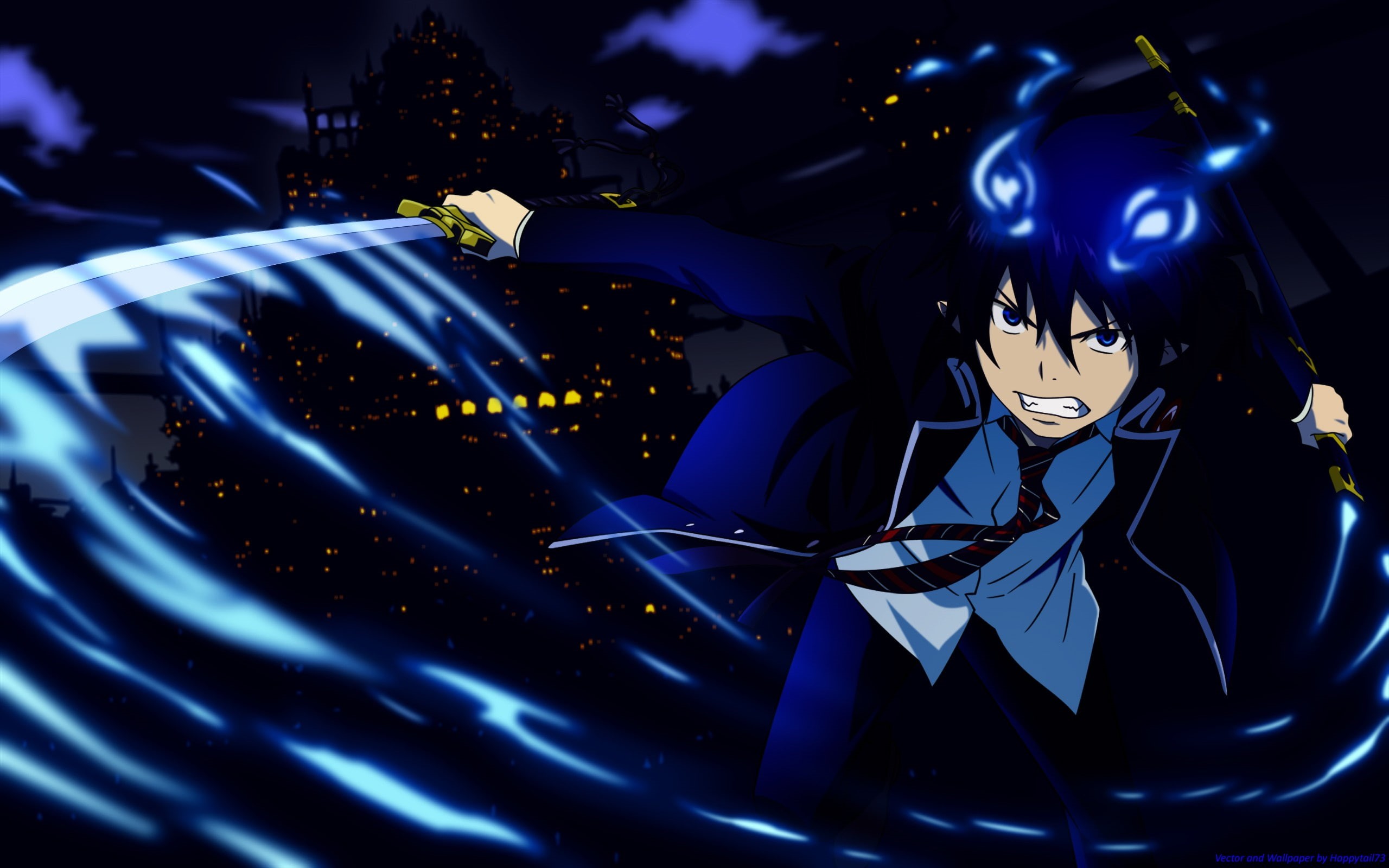 2K, anime, demon, Okumura Rin, Blue Exorcist, HD Wallpaper