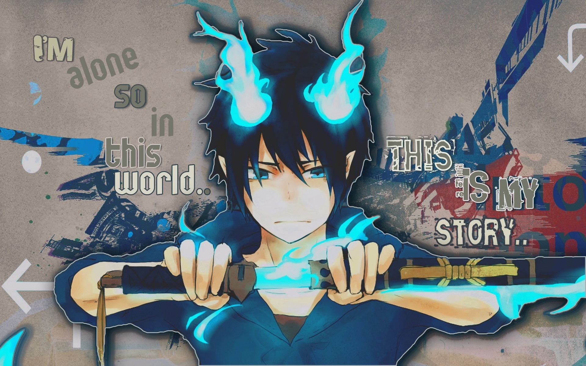 women, lifestyles, digital composite, Okumura Rin, leisure activity, sitting, human body part, text, Blue Exorcist, human representation, one person, portrait, HD Wallpaper
