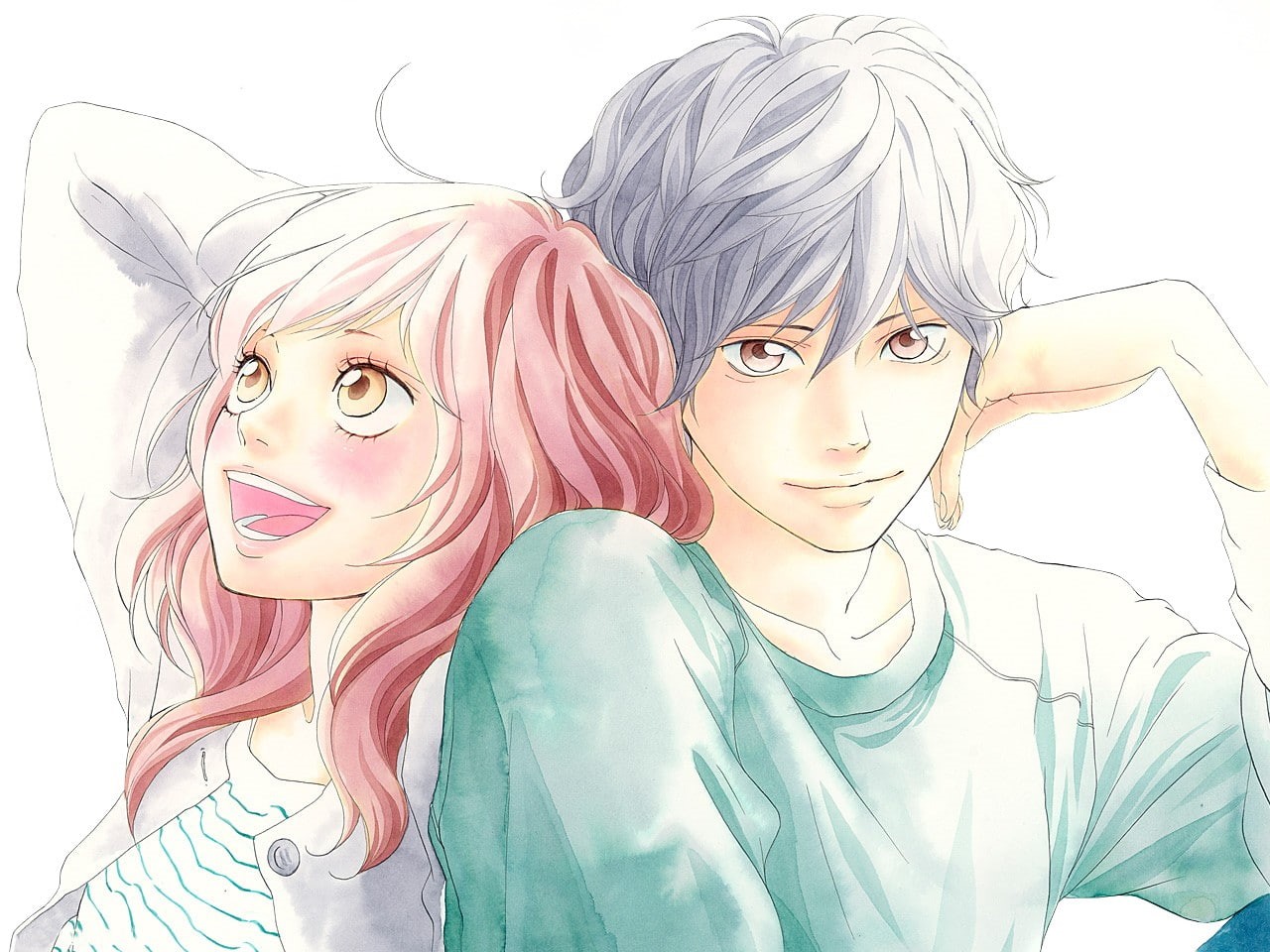 720P, love, Ao Haru Ride, anime, Soft Shading, HD Wallpaper