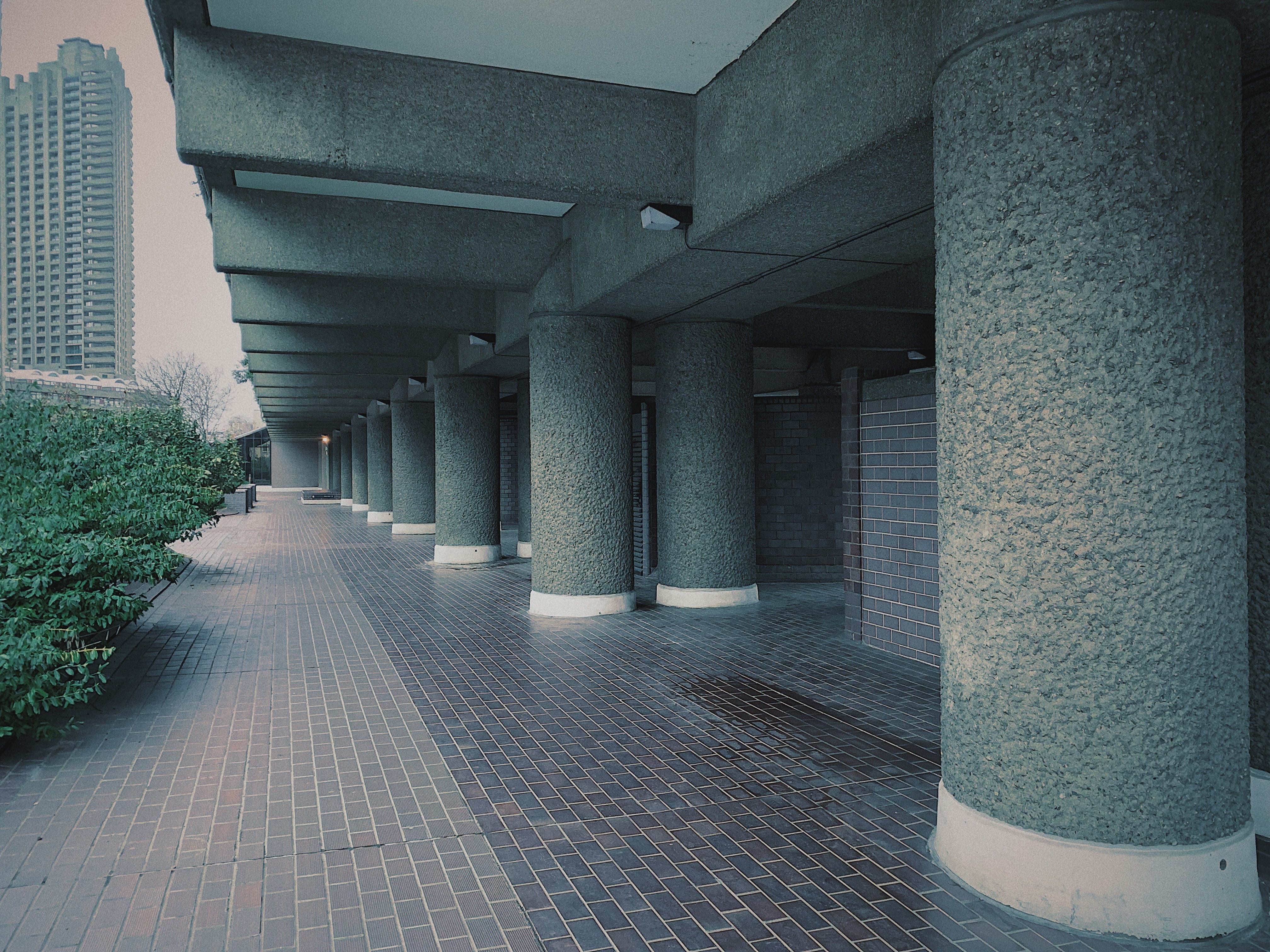 architectural column, building, day, banister, urban, building exterior, pillar, flagstone, bridge - man made structure, concrete, direction, corridor, HD Wallpaper