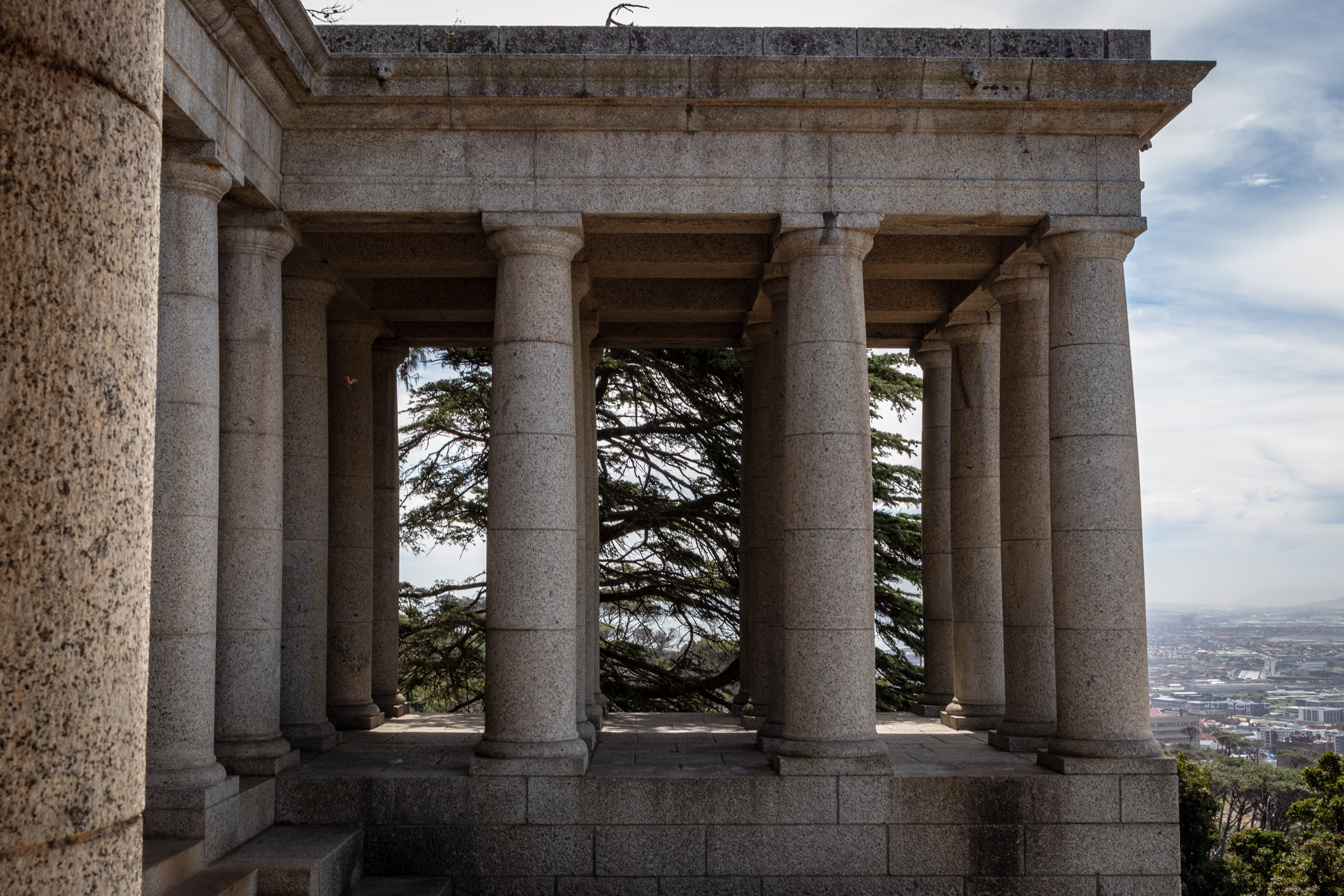 shrine, history, flooring, ruins, cloud - sky, pergola, built structure, column, patio, castle, sea, day, parthenon, ruined, architecture, building, travel, HD Wallpaper