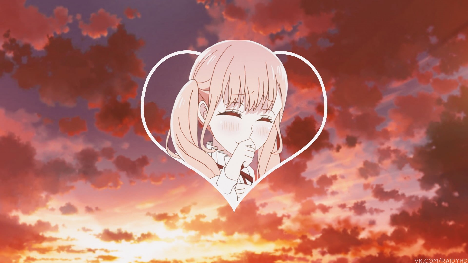 no people, Sanada Lilina, paper, anime girls, 1080P, flying, cloud - sky, sky, positive emotion, outdoors, love, picture-in-picture, anime, creativity, HD Wallpaper