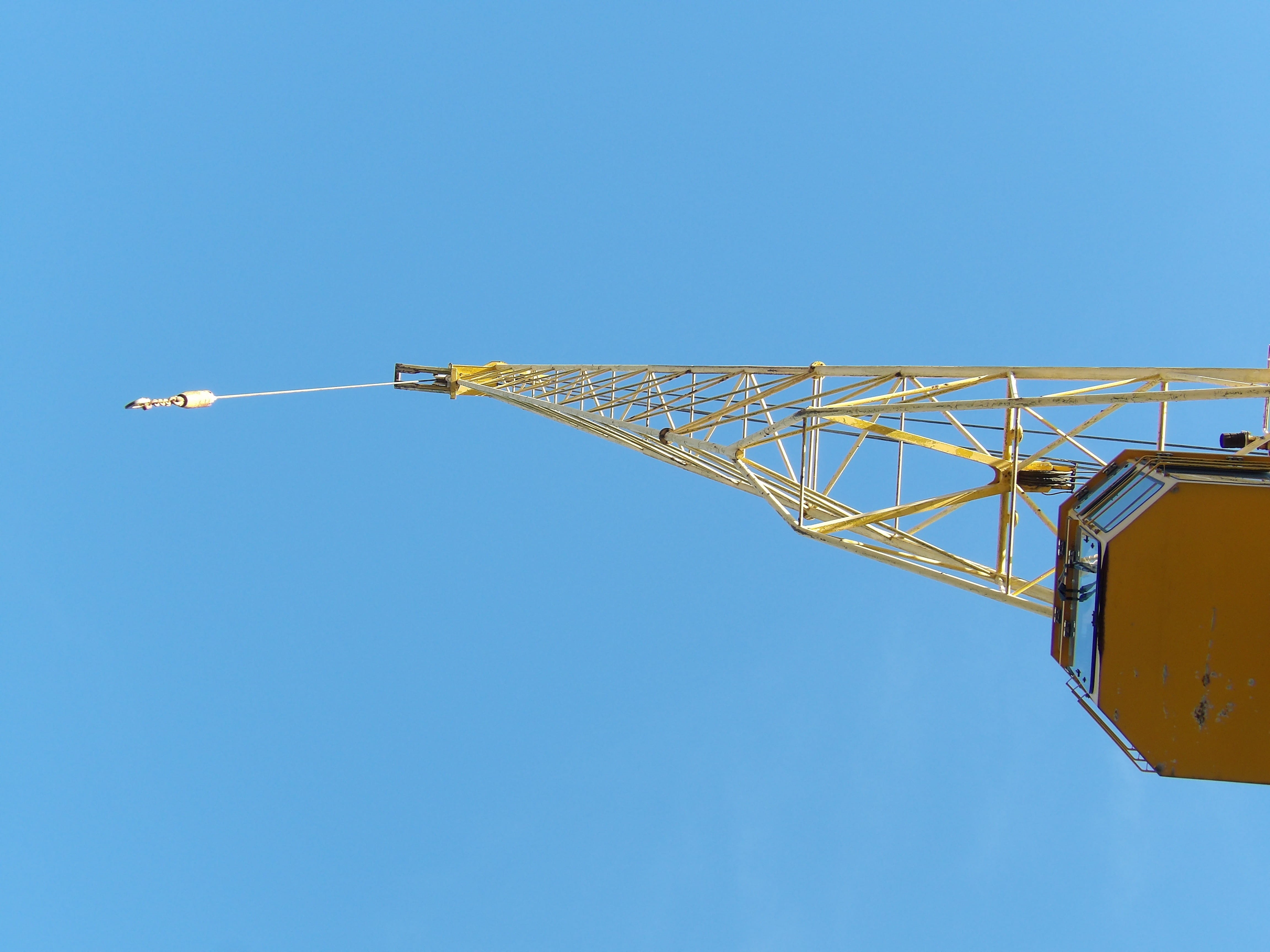 uplight, construction equipment, industrial, Crane, port, clear sky, copy space, nature, construction industry, architecture, transportation, low angle view, HD Wallpaper