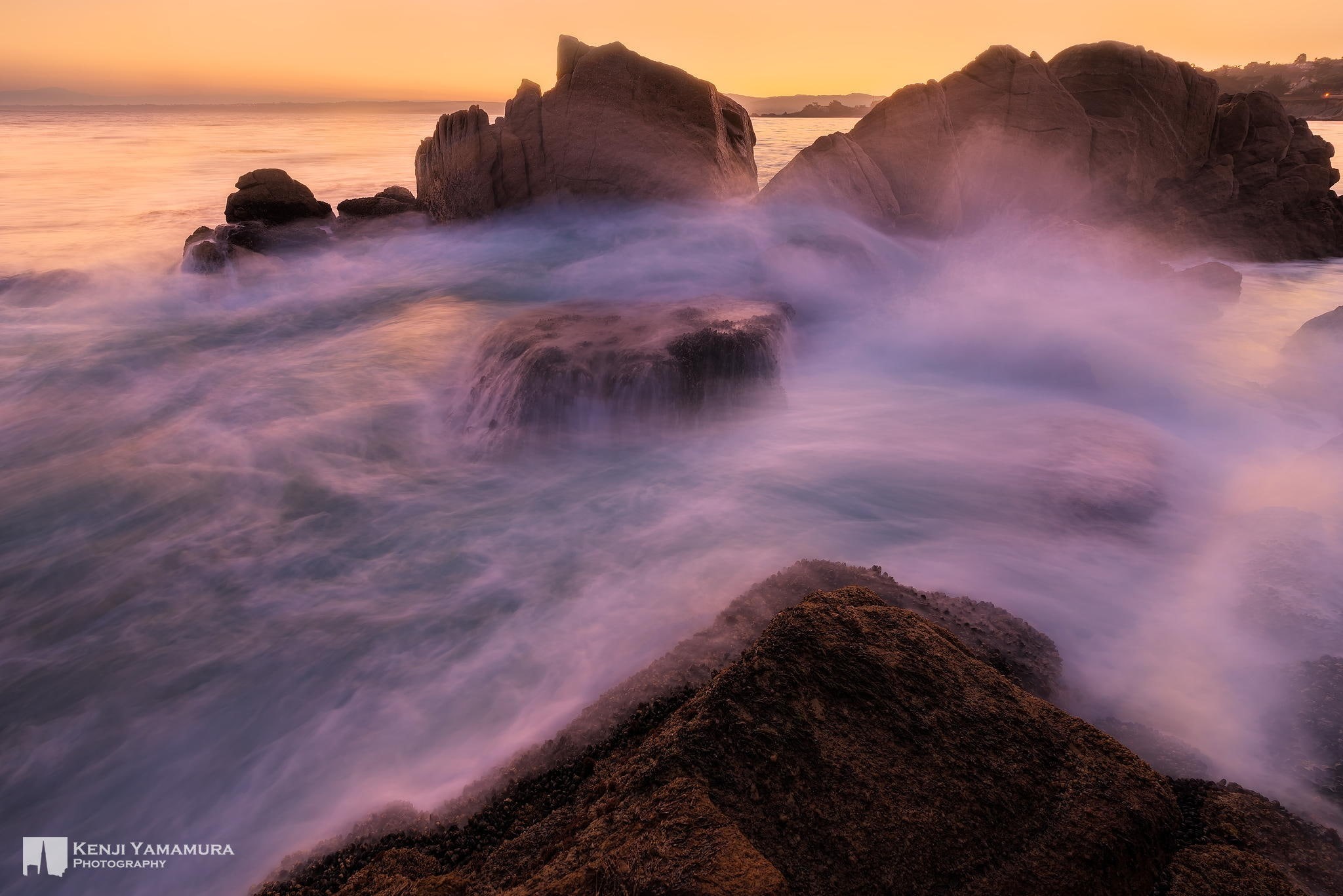 photographer, tide, sunset, stones, Kenji Yamamura, 1080P, HD Wallpaper