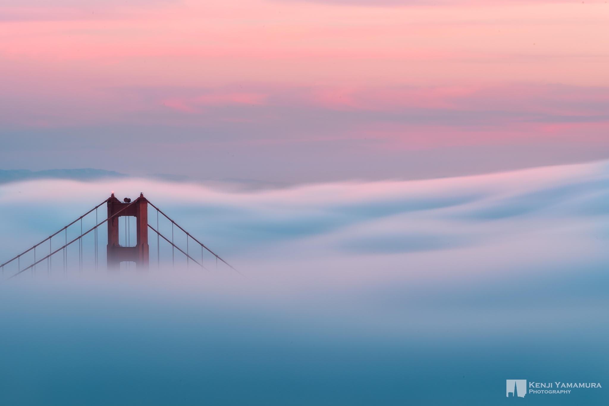 Kenji Yamamura, San Francisco, fog, dawn, 1080P, Golden gate, photographer, HD Wallpaper