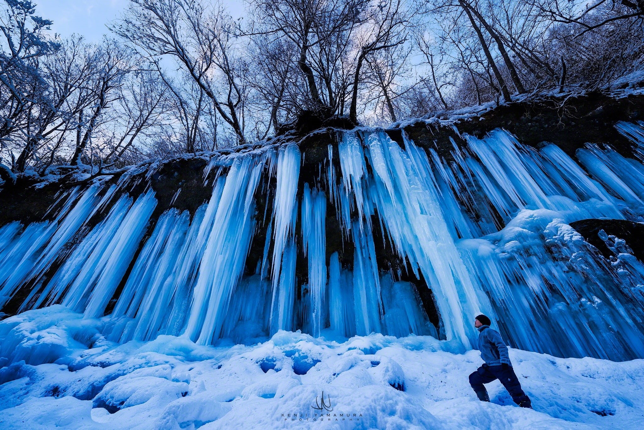 snow, 1080P, Kenji Yamamura, photographer, trees, people, icicles, HD Wallpaper