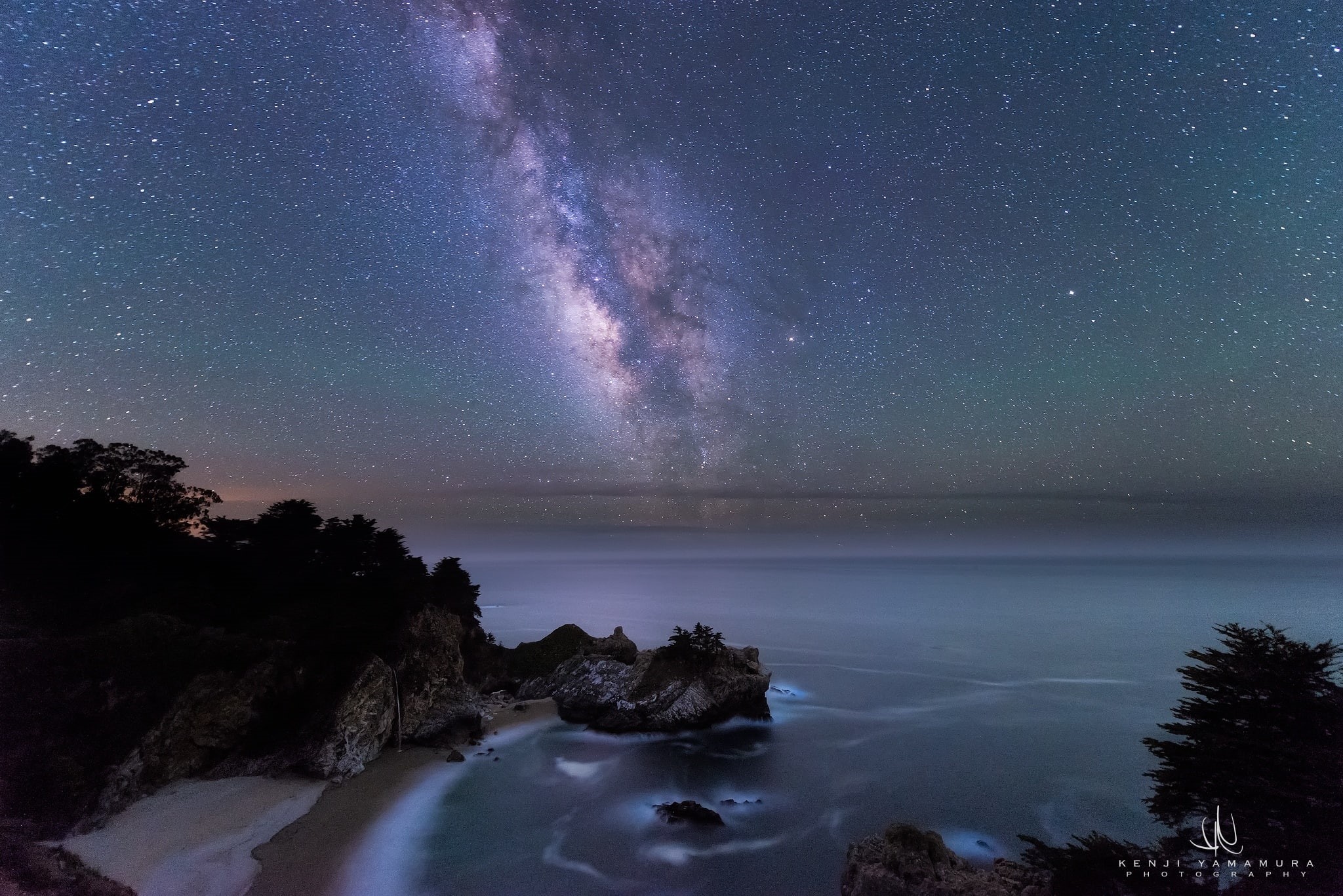 Kenji Yamamura, photographer, rocks, The Milky Way, 1080P, beach, Julia Pfeifer Burns State Park, shore, HD Wallpaper