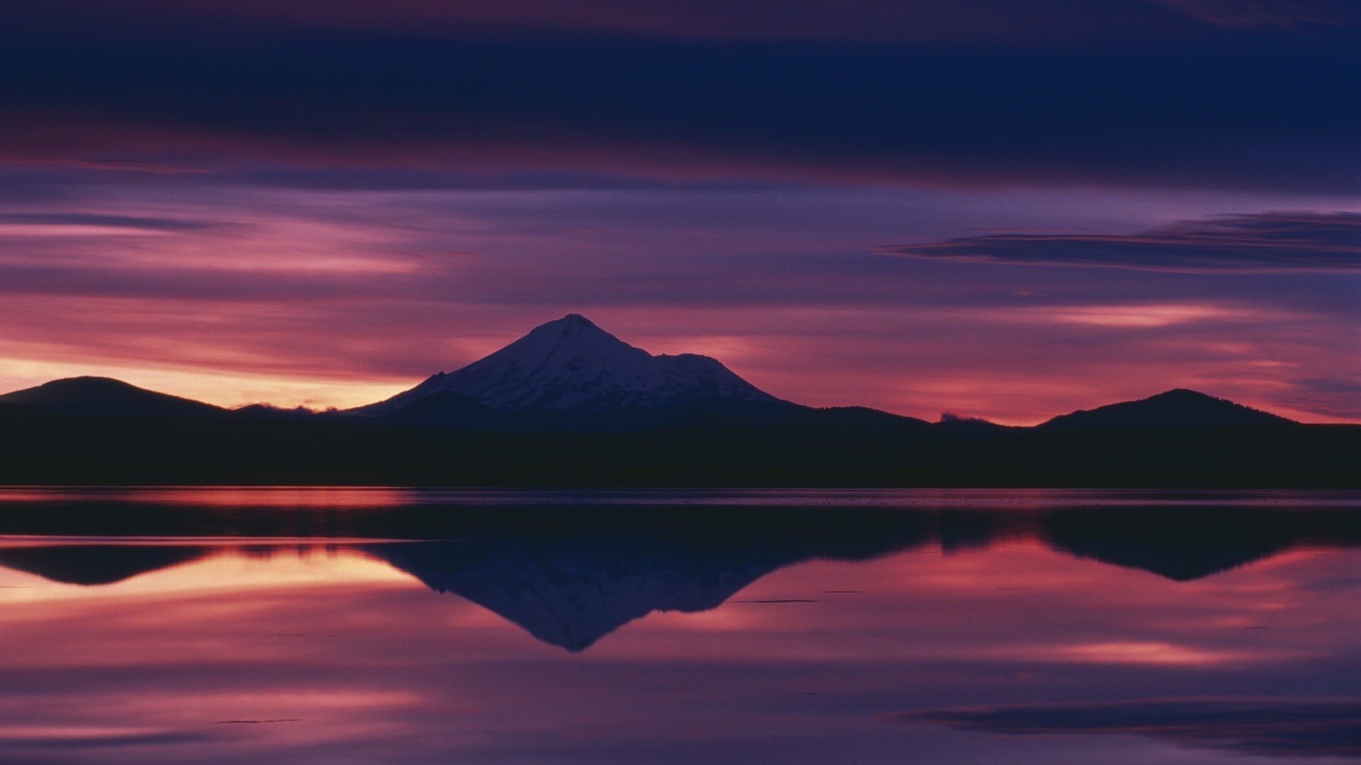 tranquil scene, mountains, mountain peak, sunlight, black, non-urban scene, idyllic, travel destinations, no people, shelf, symmetry, sunset, cloud - sky, HD Wallpaper