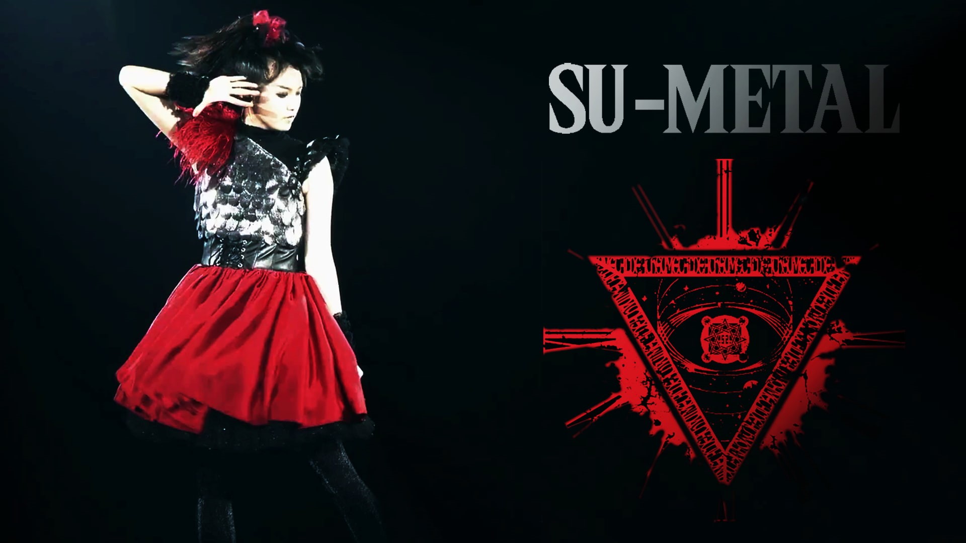 clothing, young women, Japanese, hairstyle, illuminated, front view, Su-METAL, nightlife, one person, text, young adult, studio shot, standing, women, red, HD Wallpaper