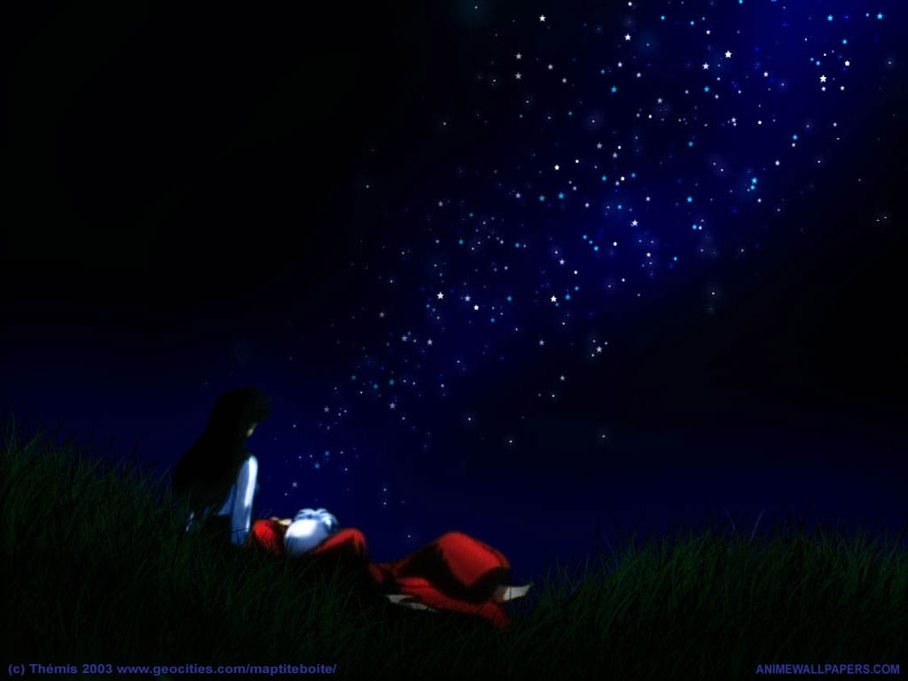 art, Inuyasha, x, anime, stars, hd, 480P, HD Wallpaper