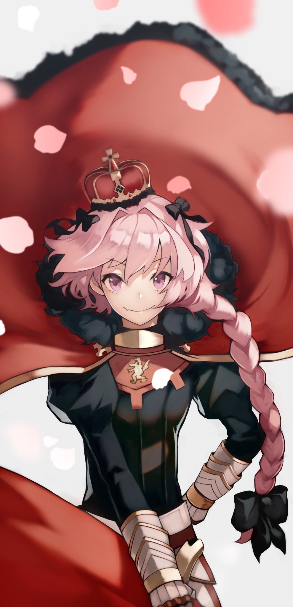 Astolfo (Fate/Apocrypha), 2D, smiling, armor, Fate Series, braided hair, vertical, purple eyes, fan art, anime boys, femboy, FGO, looking at viewer, 1080P, Phone HD Wallpaper