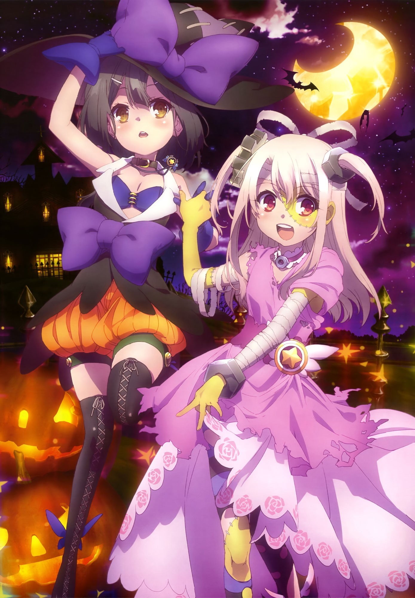 anime girls, clothing, Illyasviel von Einzbern, outdoors, representation, women, holiday - event, night, adult, toy, creativity, people, 1080P, art and craft, Phone HD Wallpaper