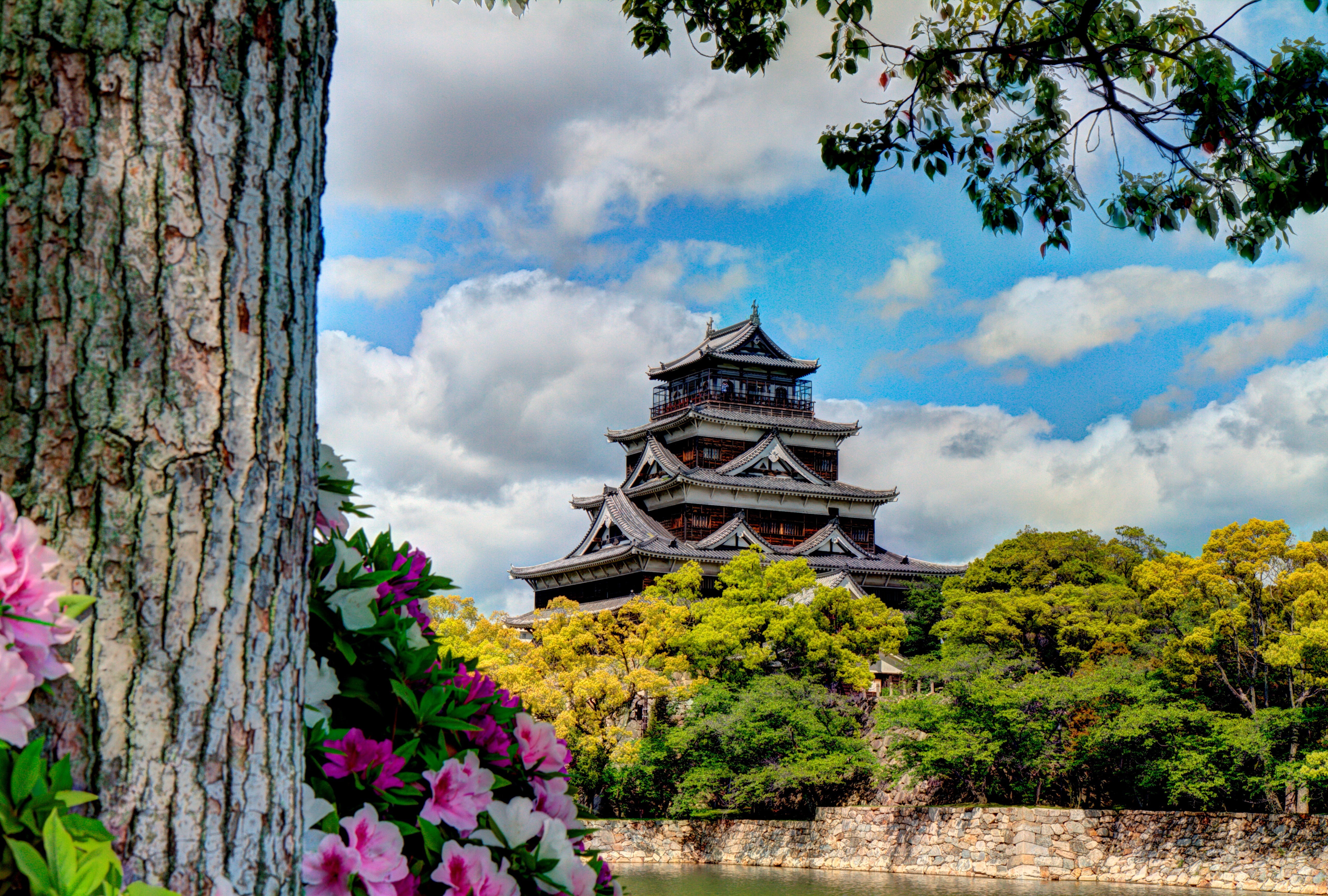 hiroshima castle, 5K, HD Wallpaper