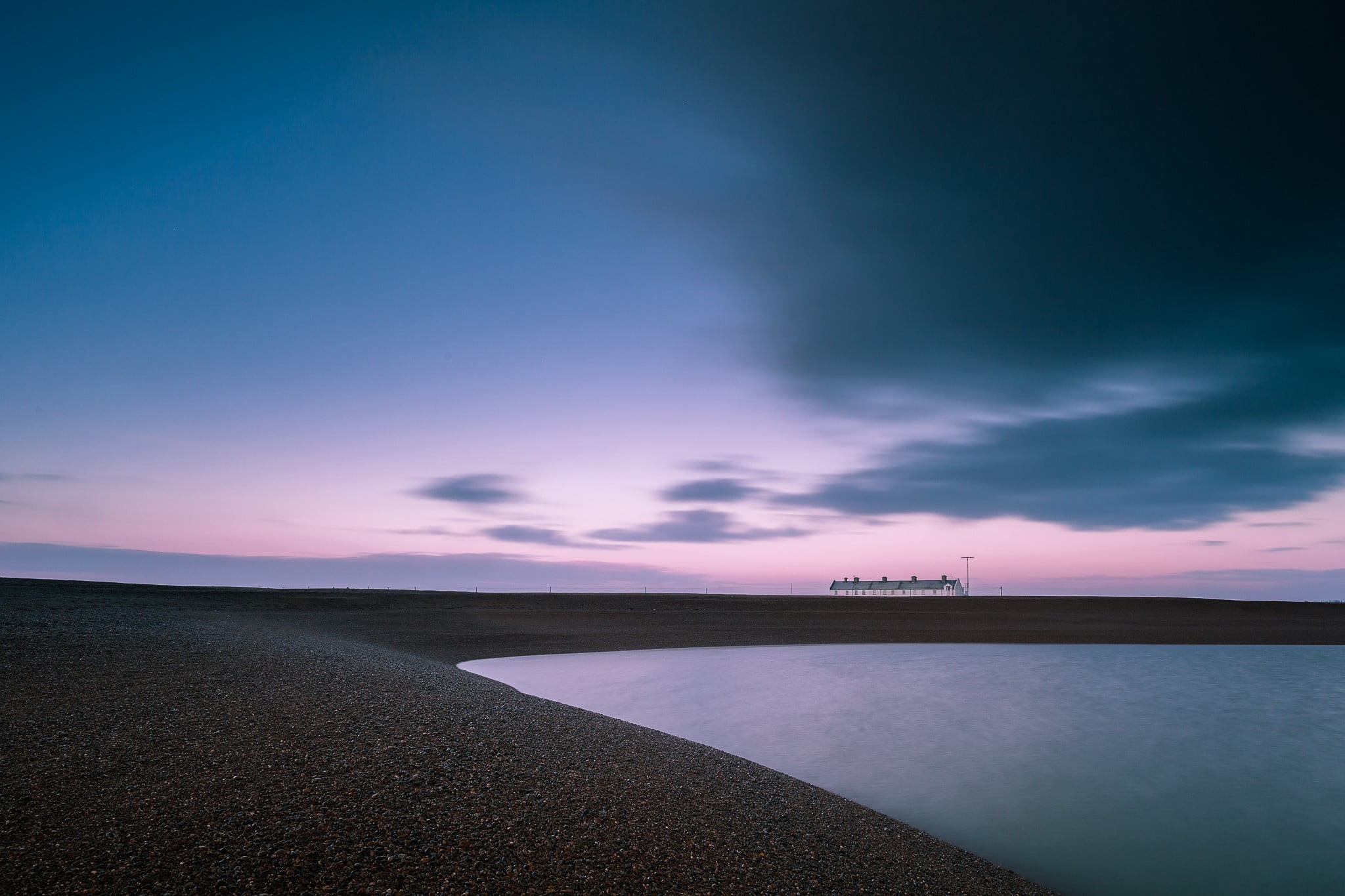 tranquil scene, sea, non-urban scene, idyllic, horizon, calm, long exposure, bay, outdoors, sunset, England, cloud - sky, body, dusk, 1080P, sky, landscape, HD Wallpaper