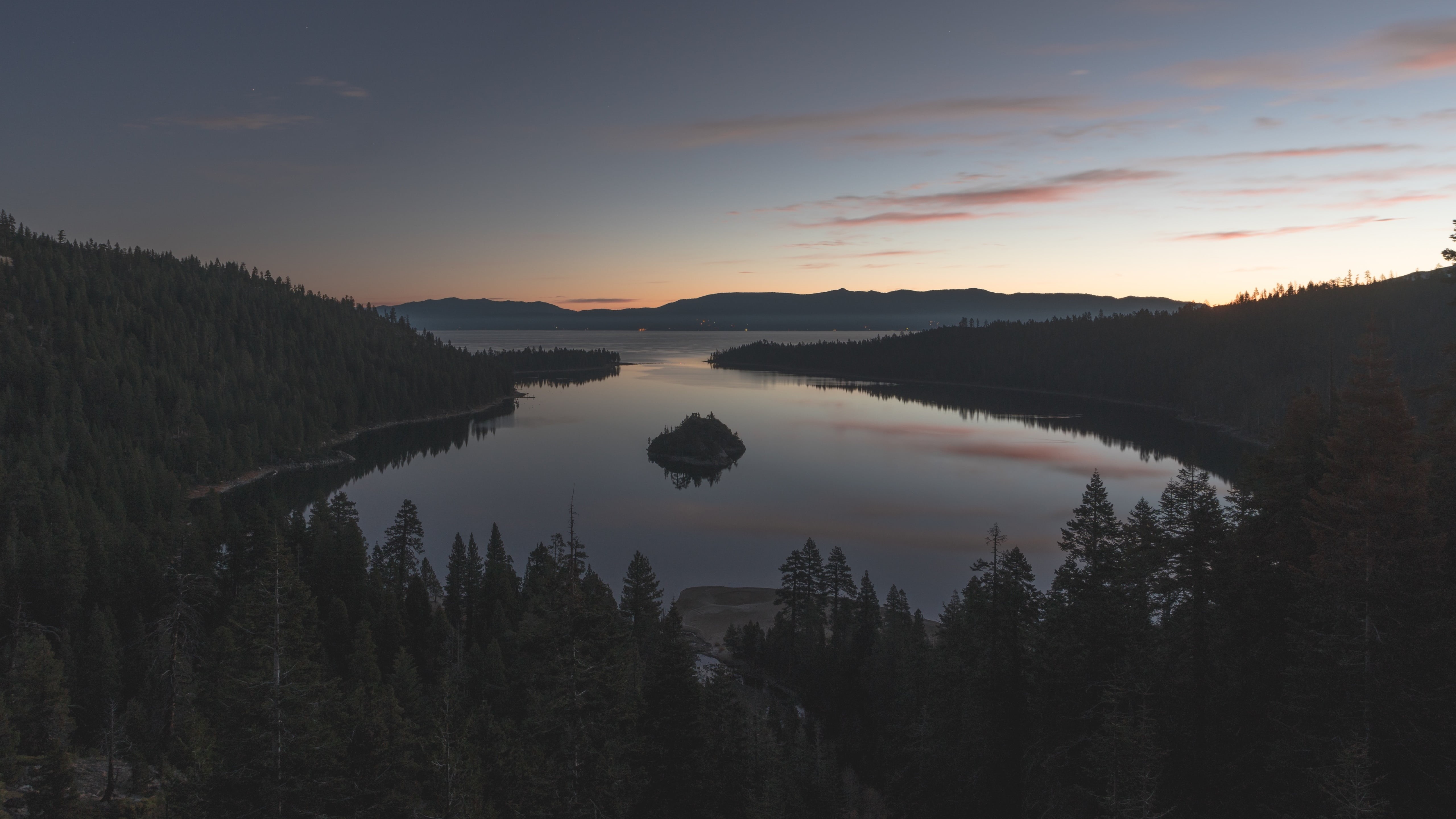 tree, emerald bay, cloud - sky, beauty in nature, nature, scenics - nature, water, sunset, lake tahoe, fannette island, non-urban scene, state park, no people, HD Wallpaper