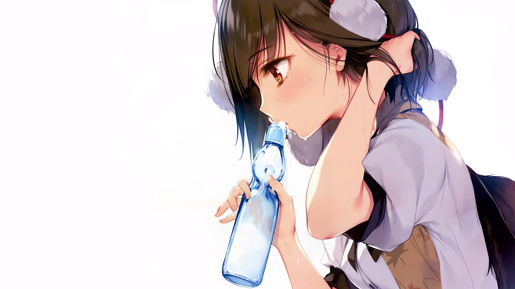 young adult, fashion, ke-ta, adult, hairstyle, child, Shameimaru Aya, glasses, people, anime girls, Touhou, Ramune, brunette, looking, 1080P, sunglasses, HD Wallpaper
