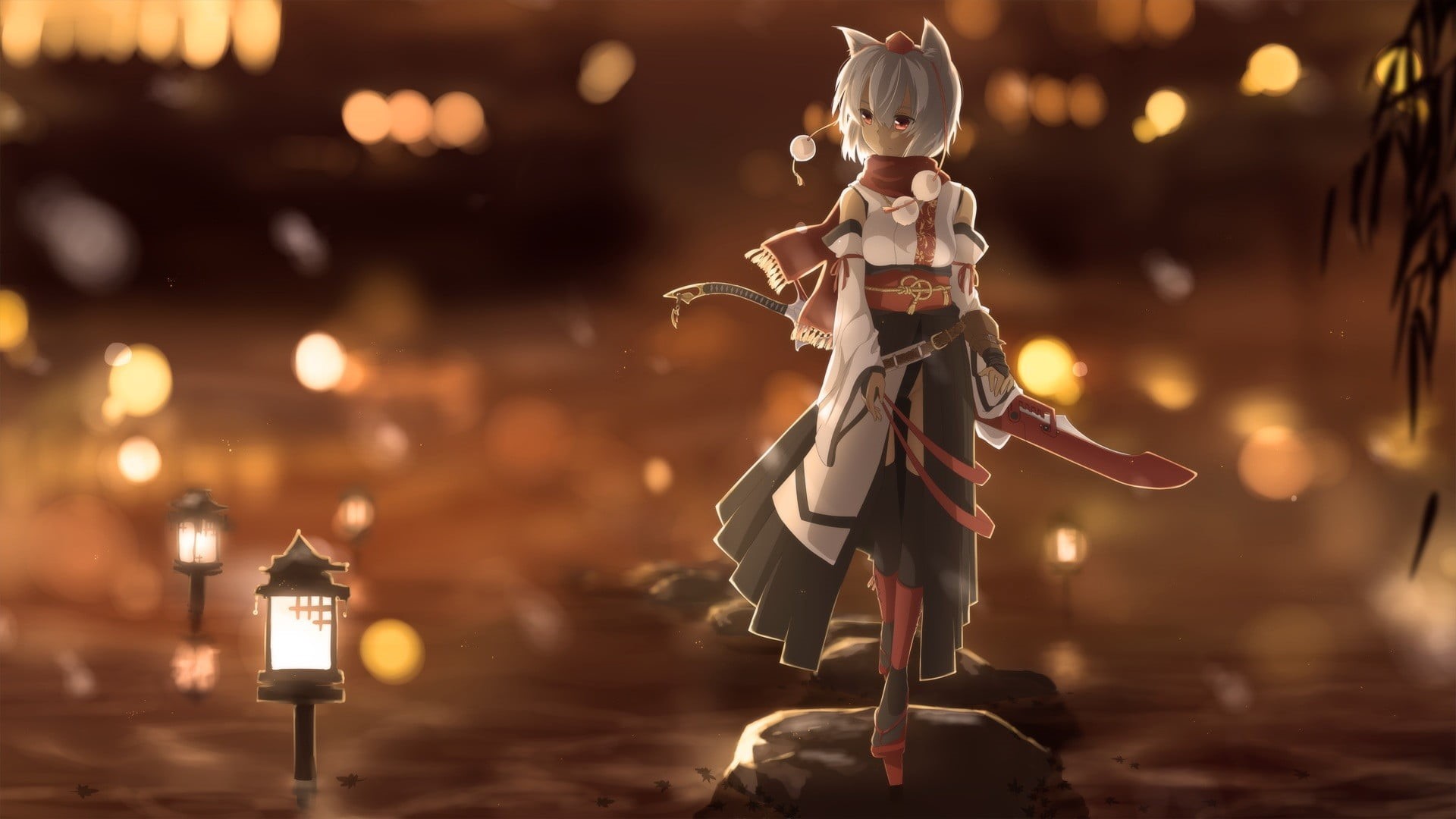 1080P, holiday, representation, anime girls, illuminated, figurine, human representation, candle, indoors, Touhou, animal ears, celebration, creativity, HD Wallpaper