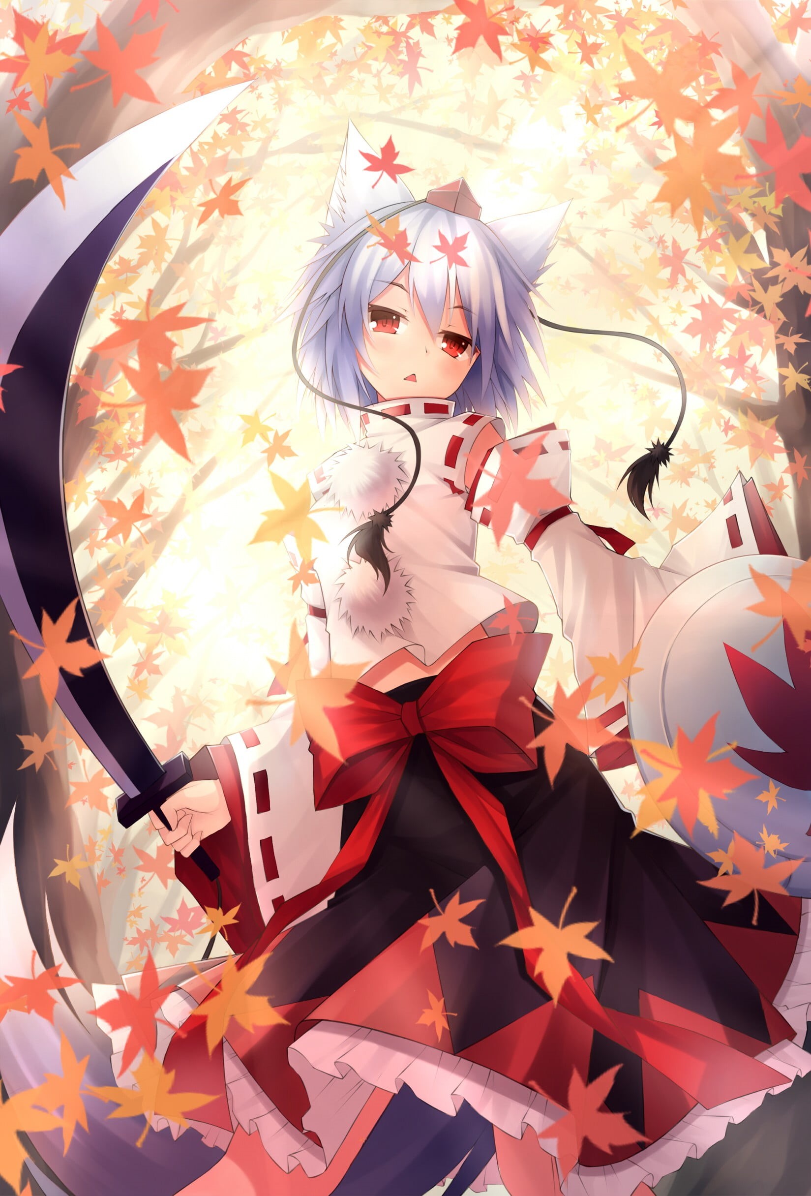 digital composite, anime girls, nature, costume, one person, shield, celebration, forest, event, creativity, trees, indoors, ribbon, front view, 1080P, Phone HD Wallpaper