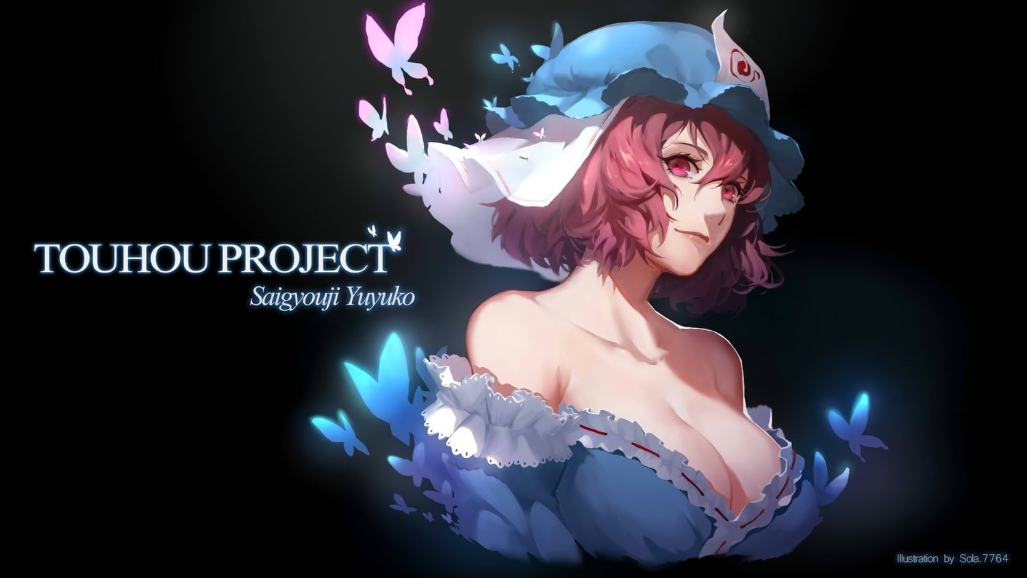 720P, Touhou, Saigyouji Yuyuko, anime, HD Wallpaper