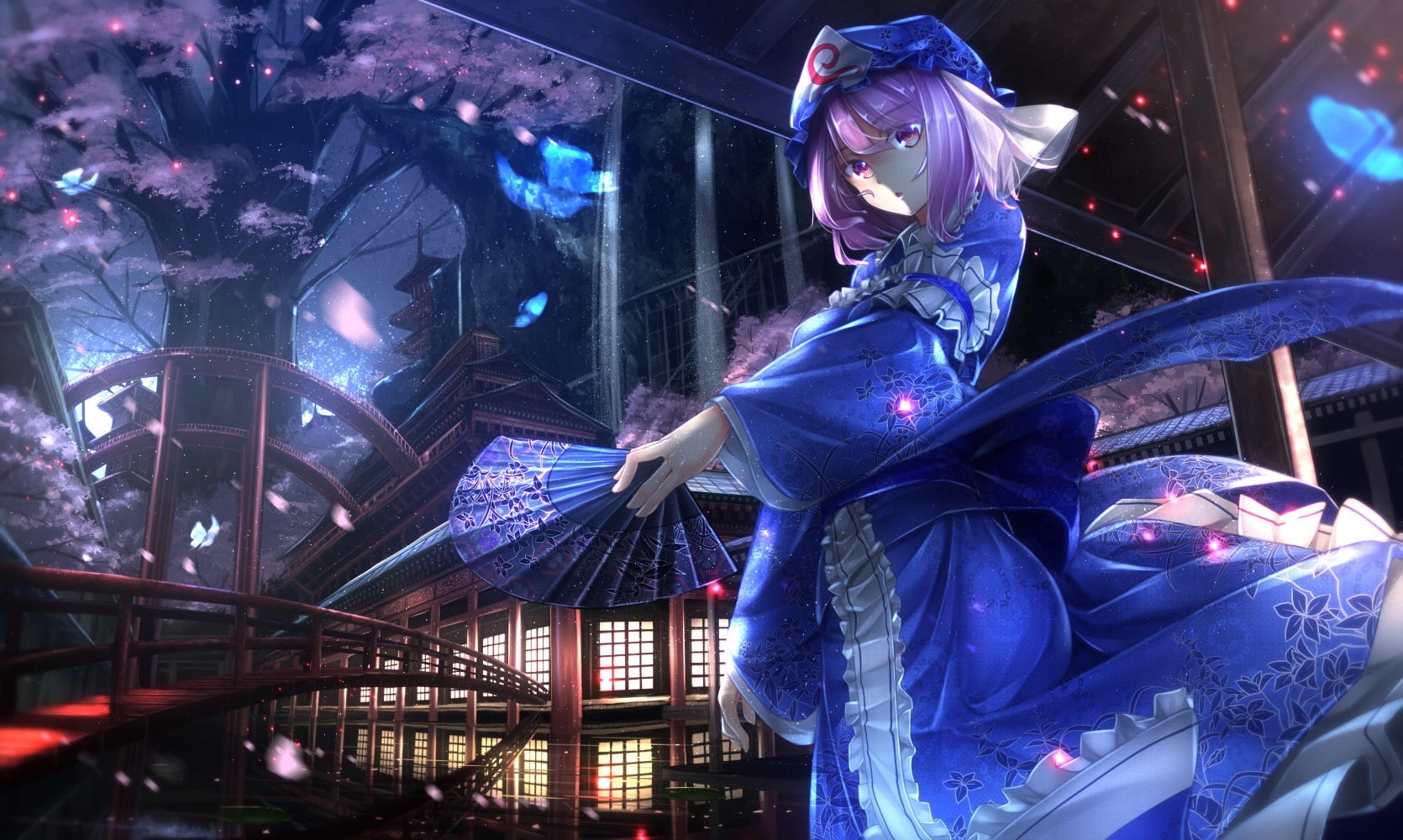 Saigyouji Yuyuko, Touhou, anime girls, 720P, HD Wallpaper