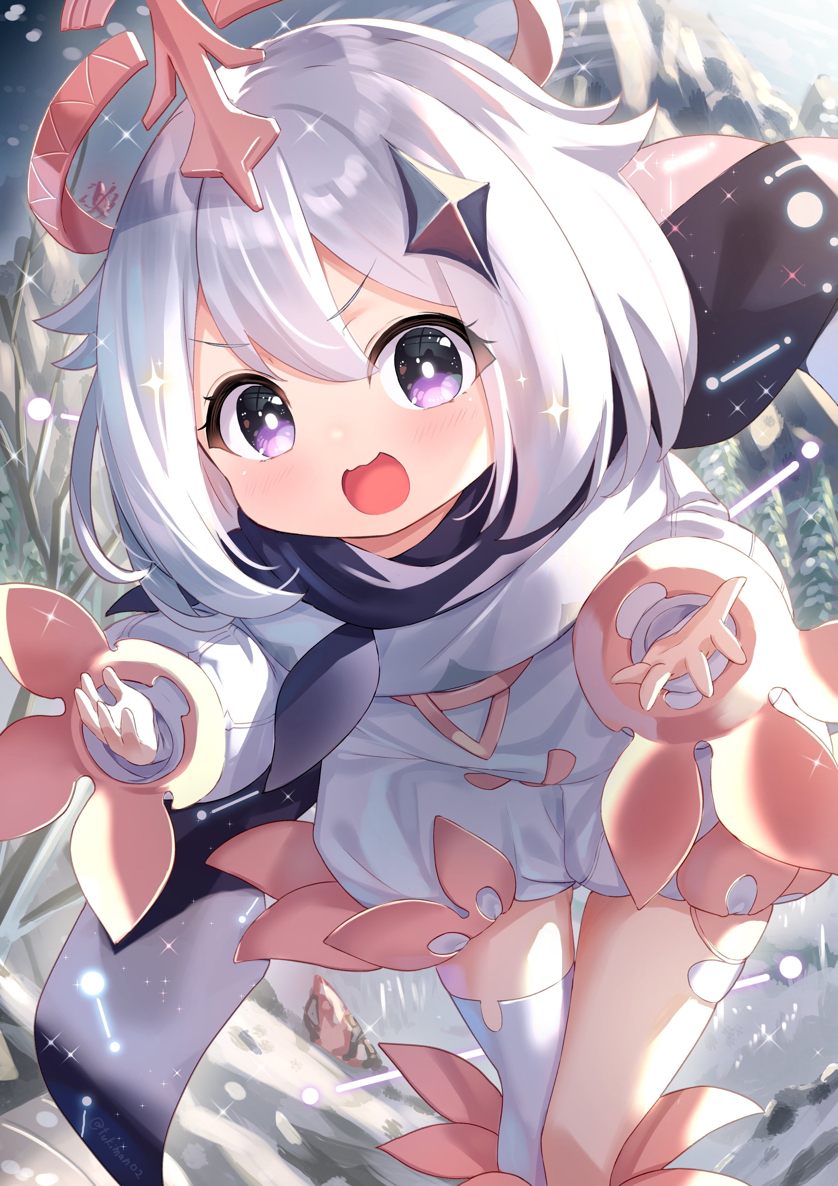 anime girls, Genshin Impact, 4K, Paimon(Genshin Impact), Phone HD Wallpaper