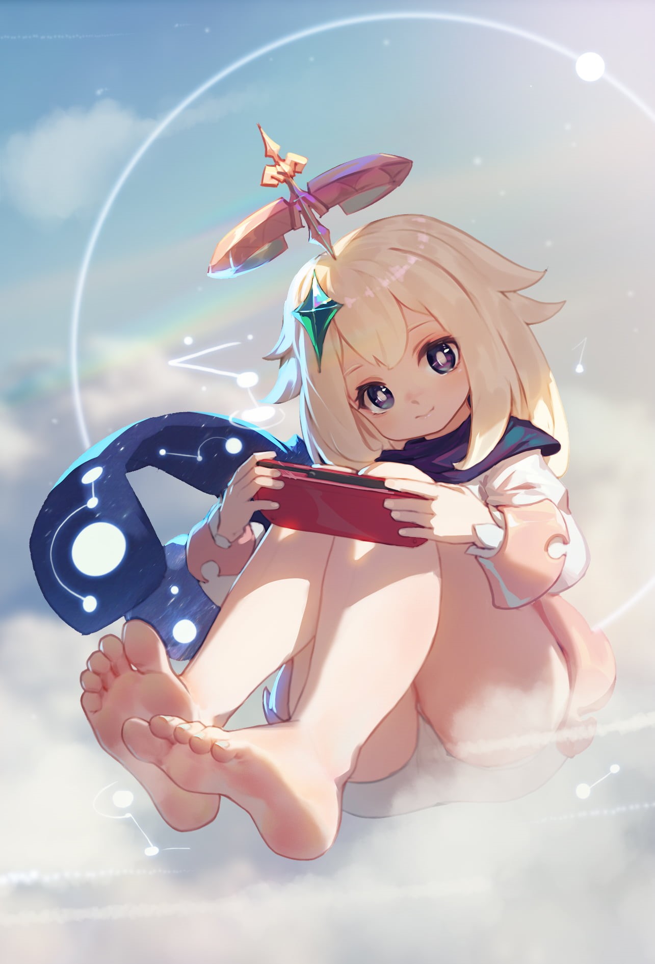 720P, Genshin Impact, anime girls, Paimon(Genshin Impact), Phone HD Wallpaper