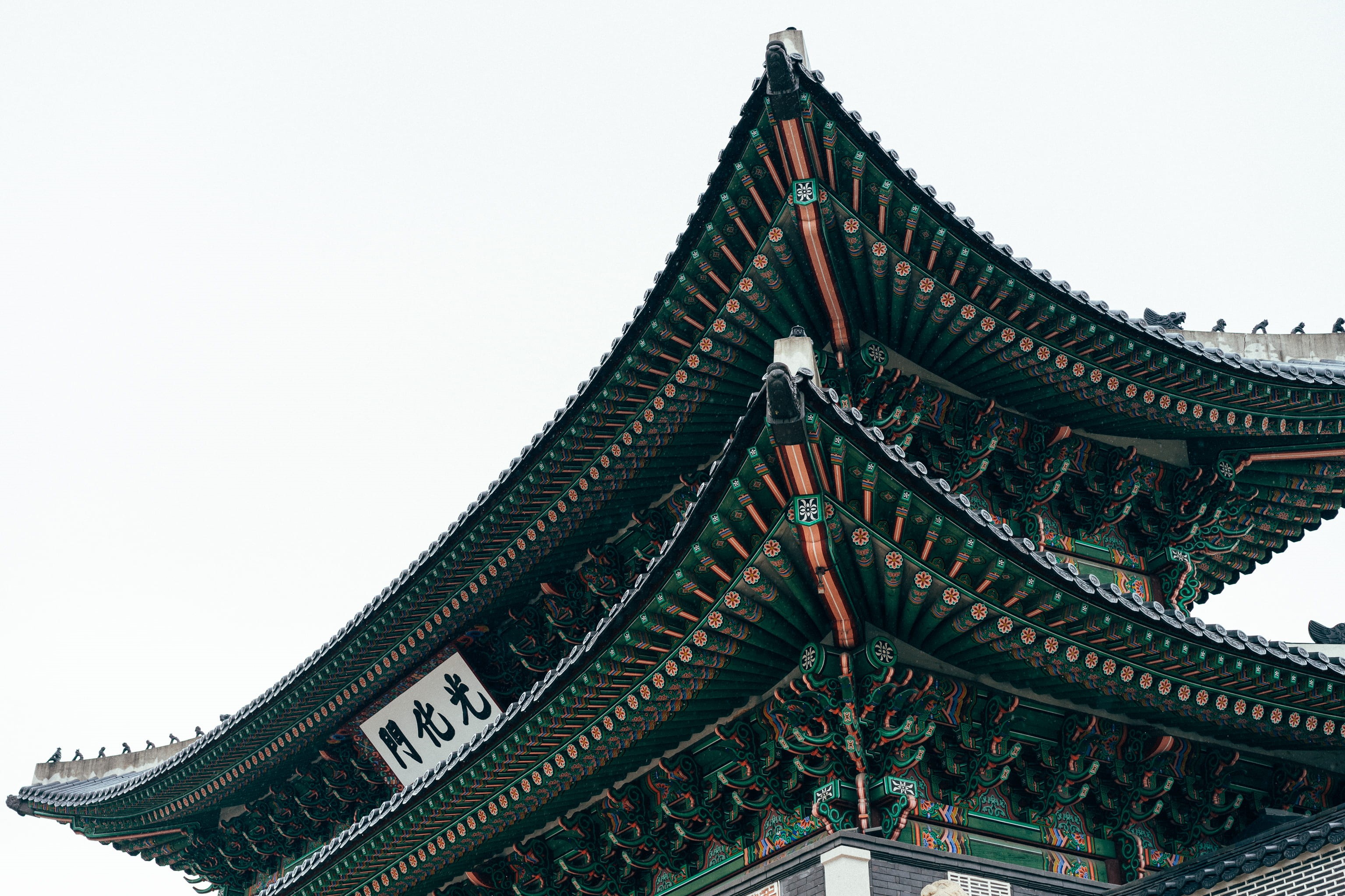 travel, spirituality, copy space, view, outdoors, the past, eye, tori, travel destinations, gray, belief, s, ornate, cloud, nature, korea, building, day, HD Wallpaper