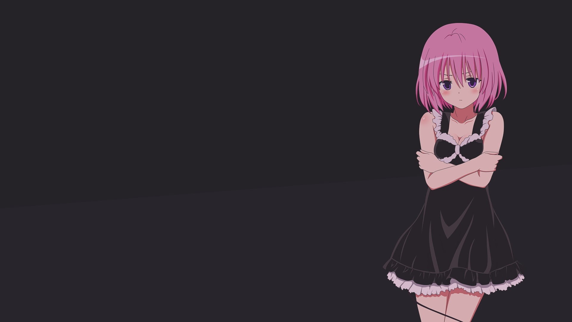 female, 1080P, Momo Velia Deviluke, one person, childhood, anime girls, pink color, front view, three quarter length, young adult, anime, portrait, indoors, HD Wallpaper