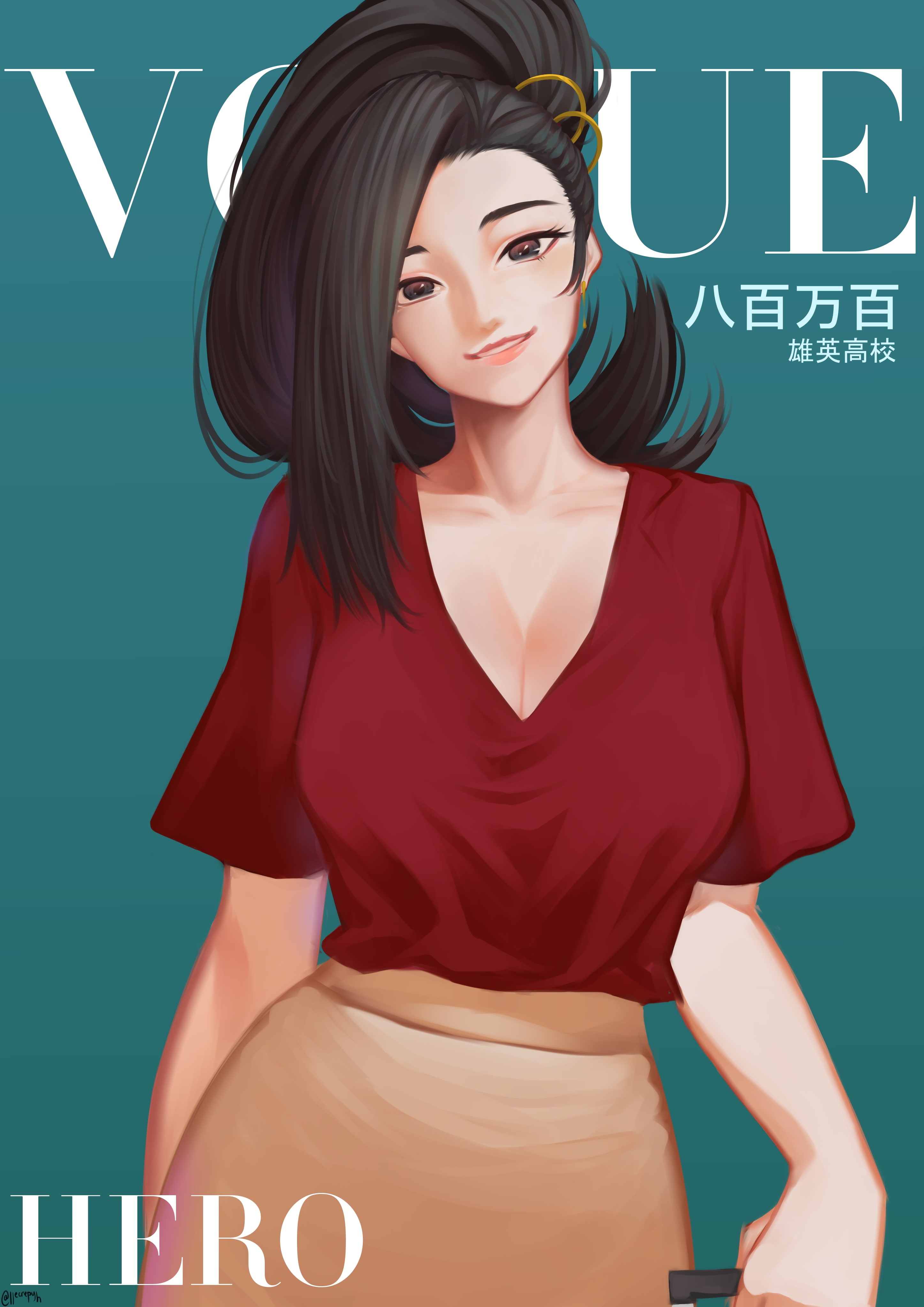 anime girls, 4K, Boku no Hero Academia, Yaoyorozu Momo, Phone HD Wallpaper