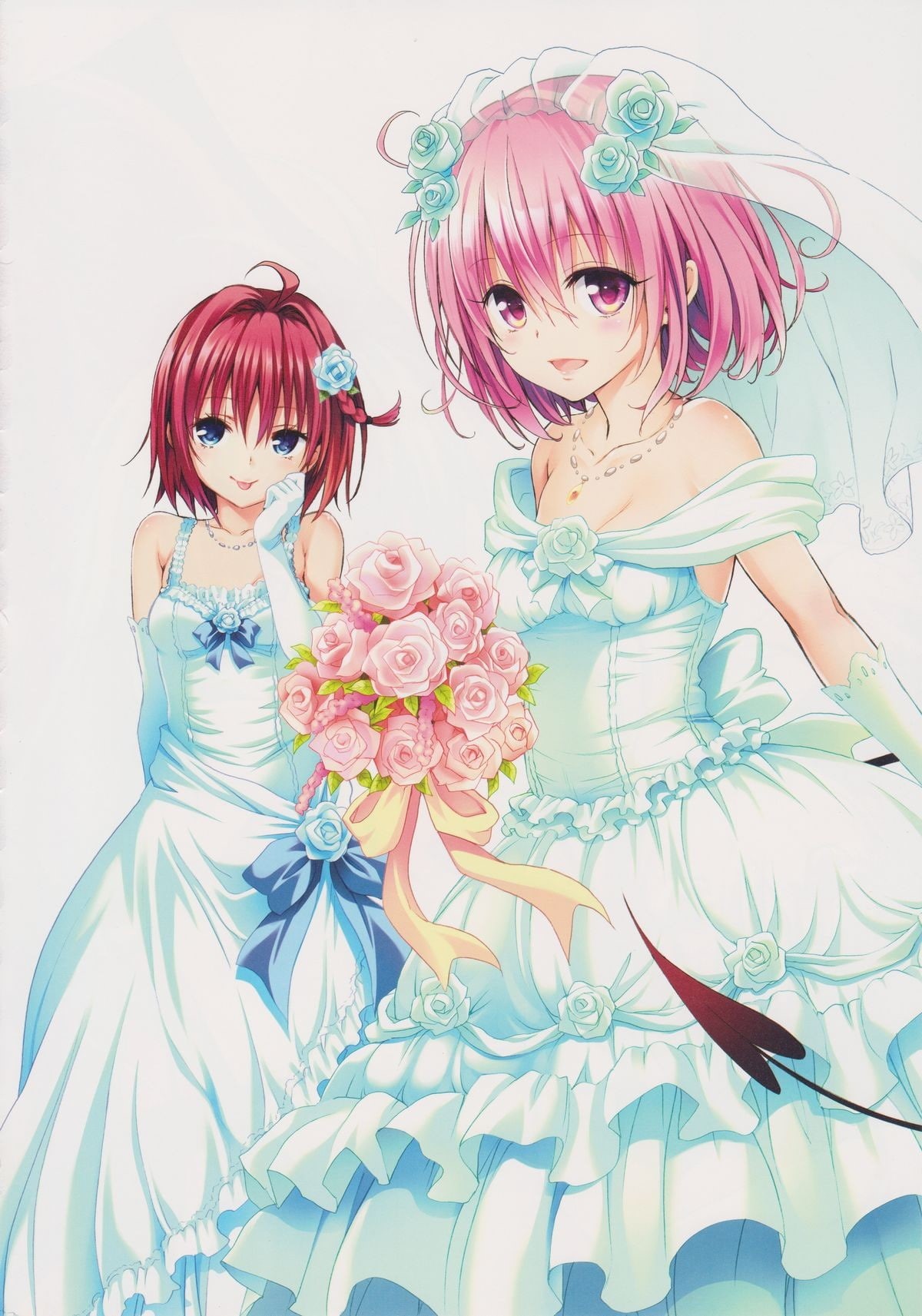 anime girls, To Love-ru, 720P, Momo Velia Deviluke, Kurosaki Mea, anime, Phone HD Wallpaper