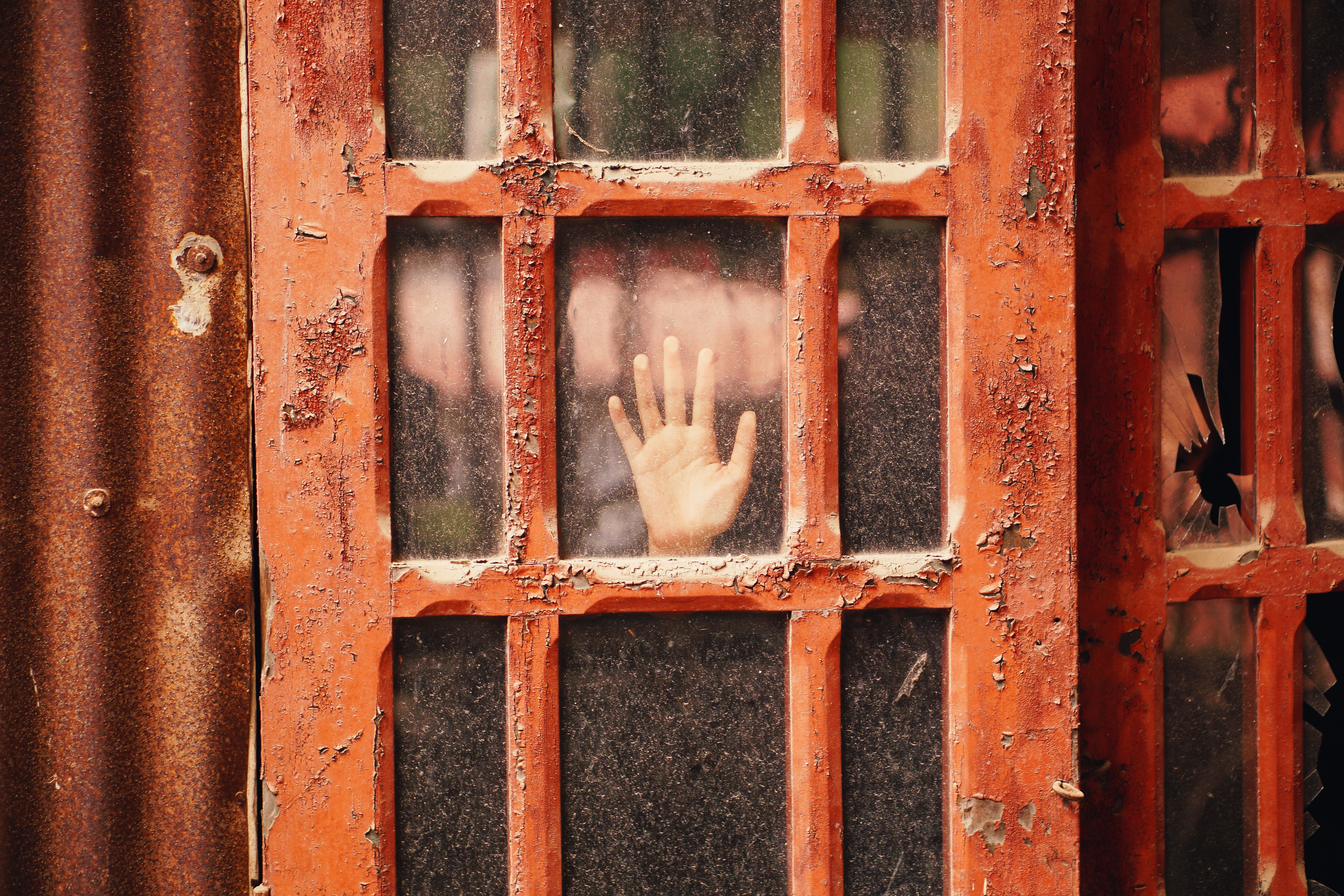 entrance, person, dirty, domestic, GHOST, iron - Metal, gate, red, hand, pets, history, wall - Building Feature, window, frame, door, close-up, one animal, HD Wallpaper