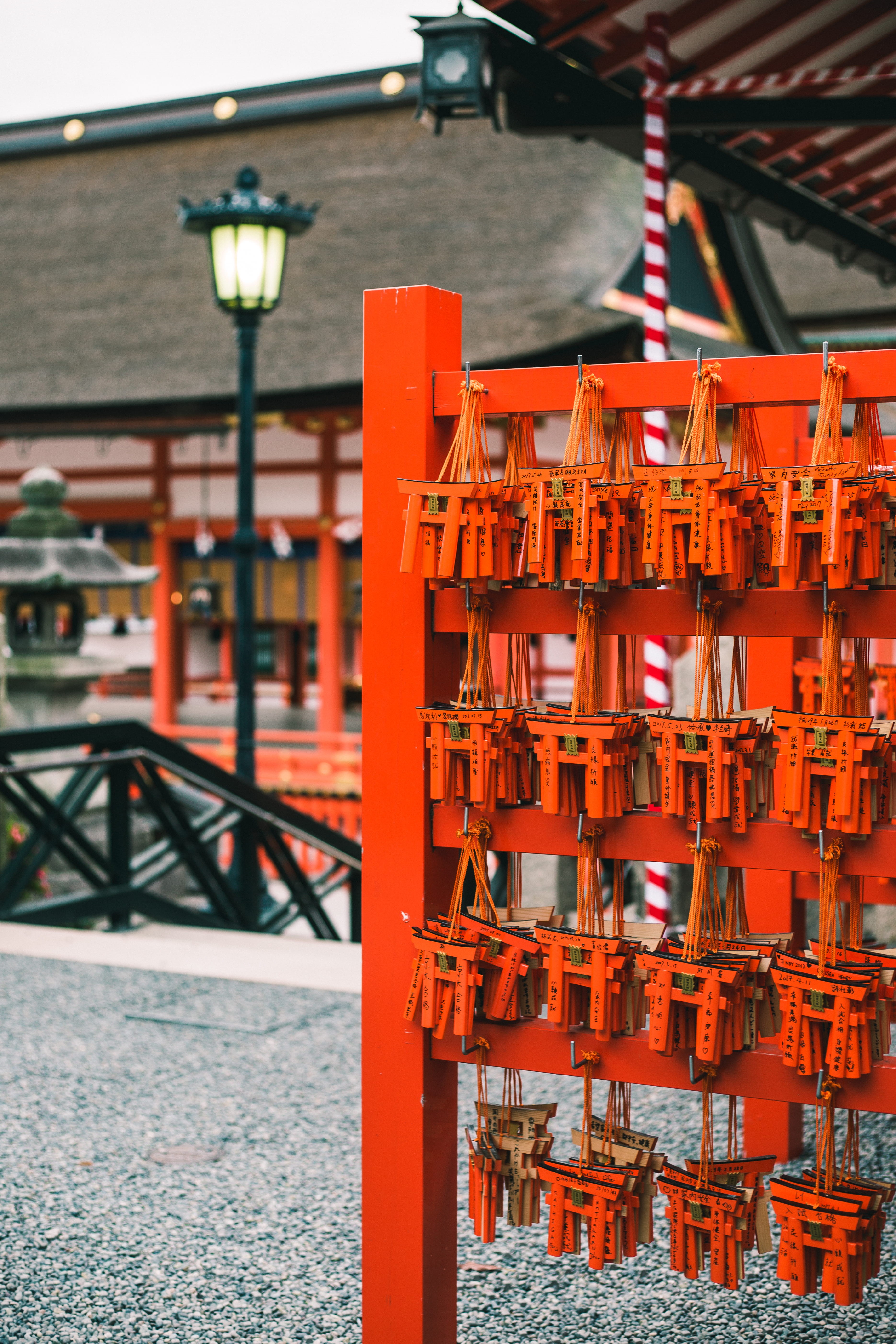 wooden, prayer, building, metal, built structure, shallow, outdoors, focus on foreground, indoors, business, industry, decor, chimes, Fushimi Inari, close-up, Phone HD Wallpaper