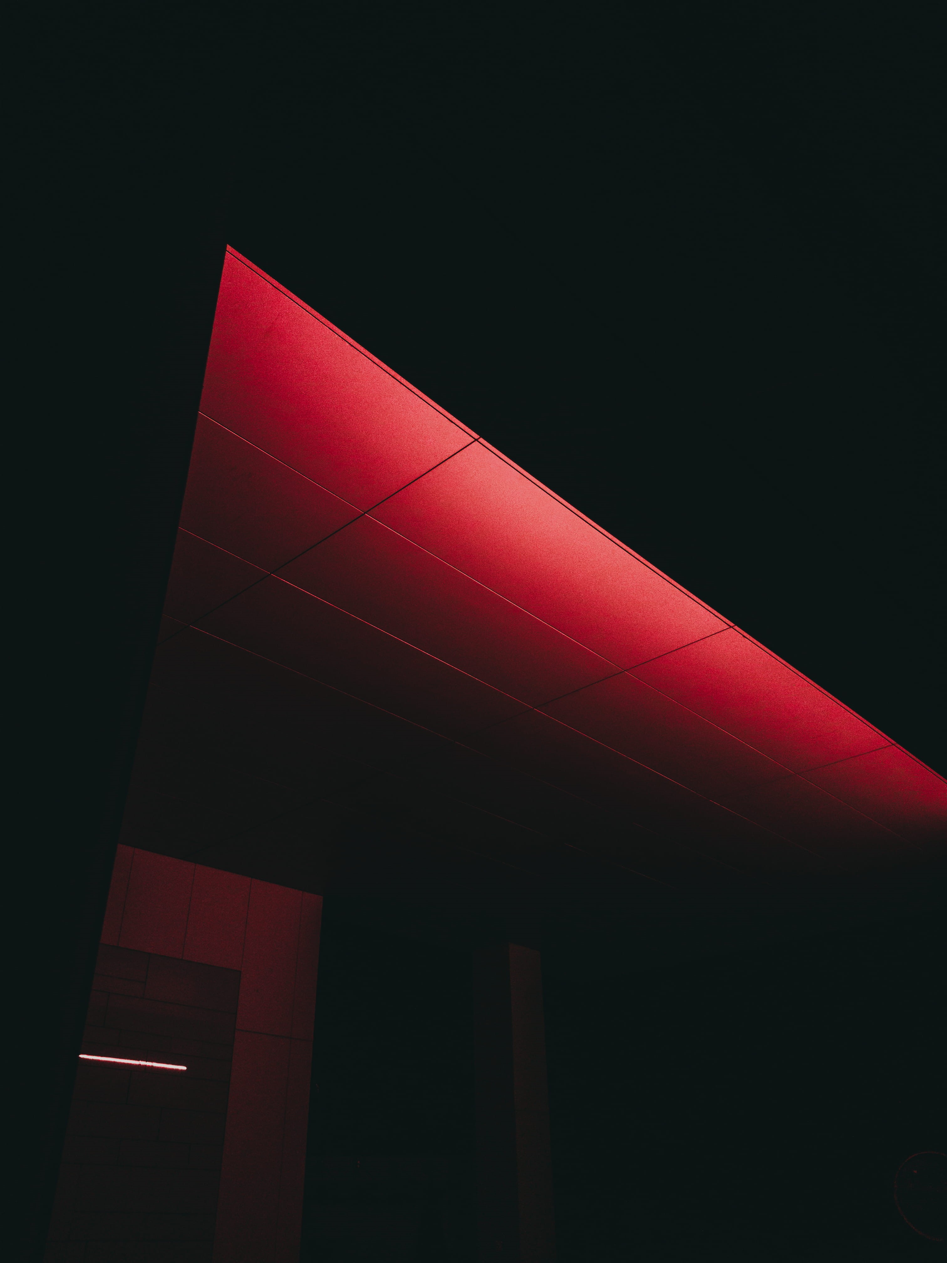black, minimal, red, building Exterior, geometric Shape, shape, blue, city, no People, urban Scene, minimalism, dark, evening, night, design, pattern, building, Phone HD Wallpaper