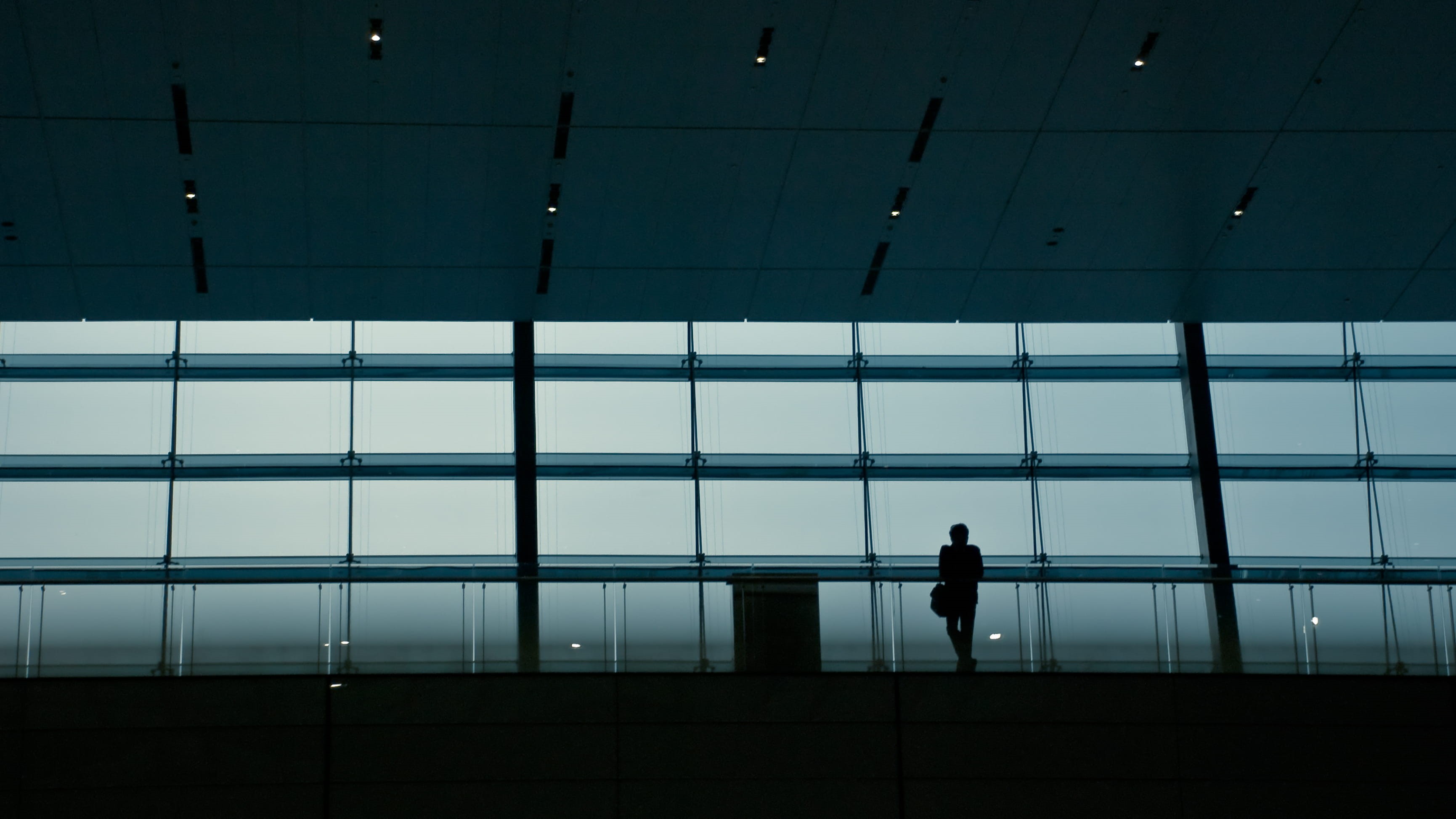 people Traveling, modern, one person, photo, people, front, Silhouette, men, back Lit, reflection, near, behind, building, 2K, person, leaving, business person, HD Wallpaper