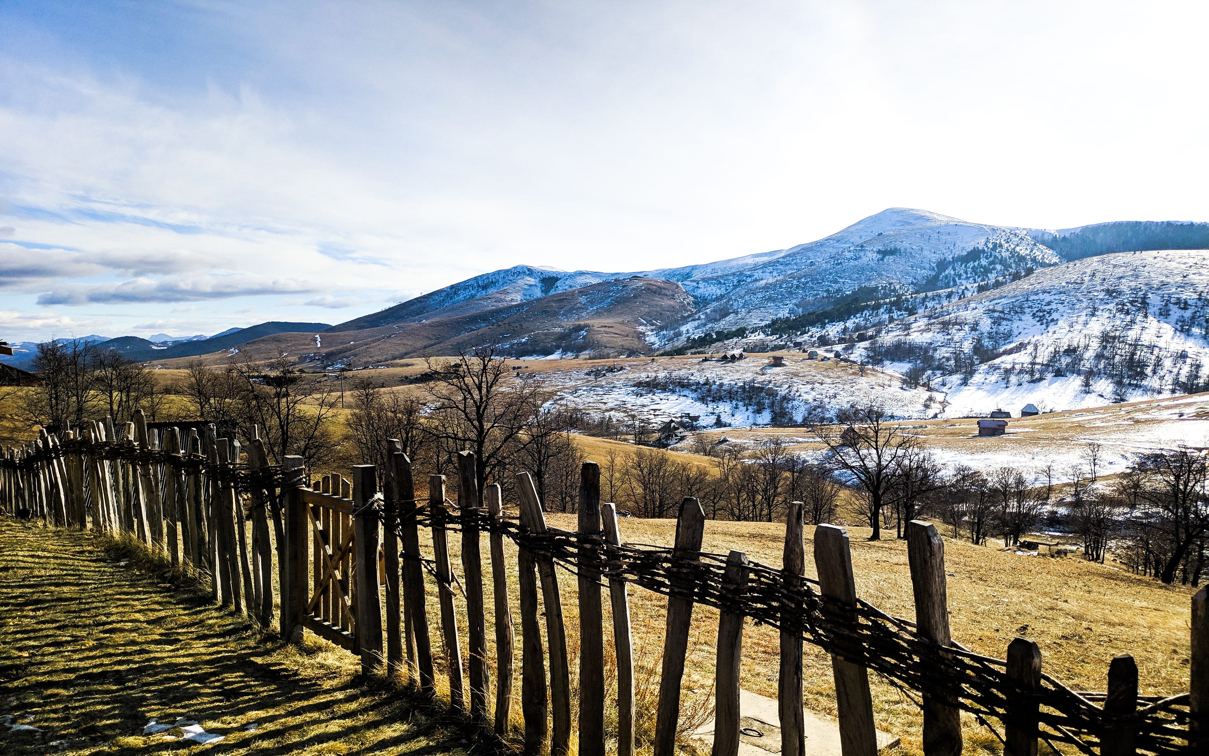 serbia, mountain range, safety, cloud - sky, abies, fence, bright, plant, snow, protection, beauty in nature, 4K, no people, mountain morning, tranquil scene, HD Wallpaper