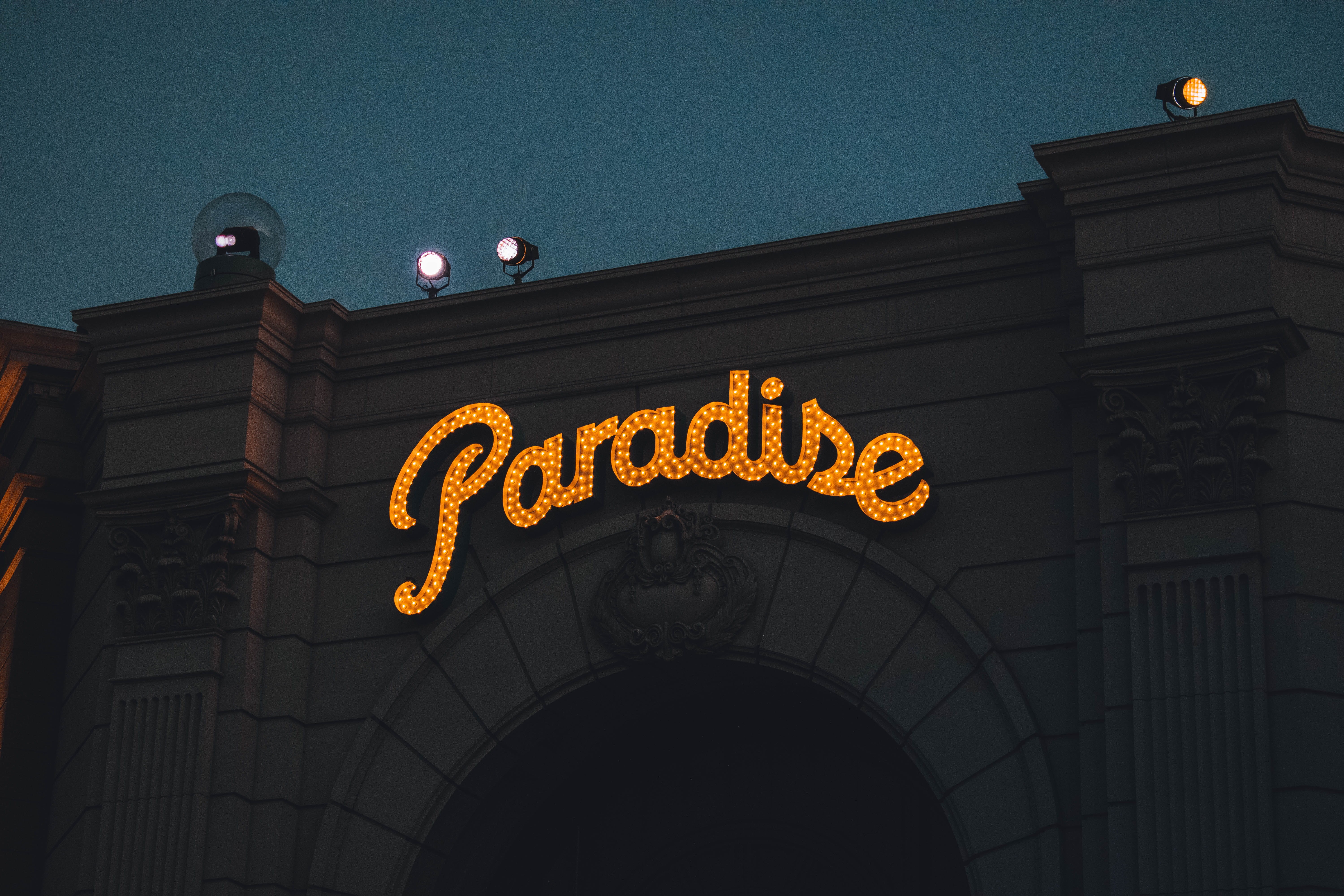 interior design, osaka, built structure, building exterior, night, sign, logo, light, clear sky, architecture, building, universal studio, sky, town, paradise, HD Wallpaper