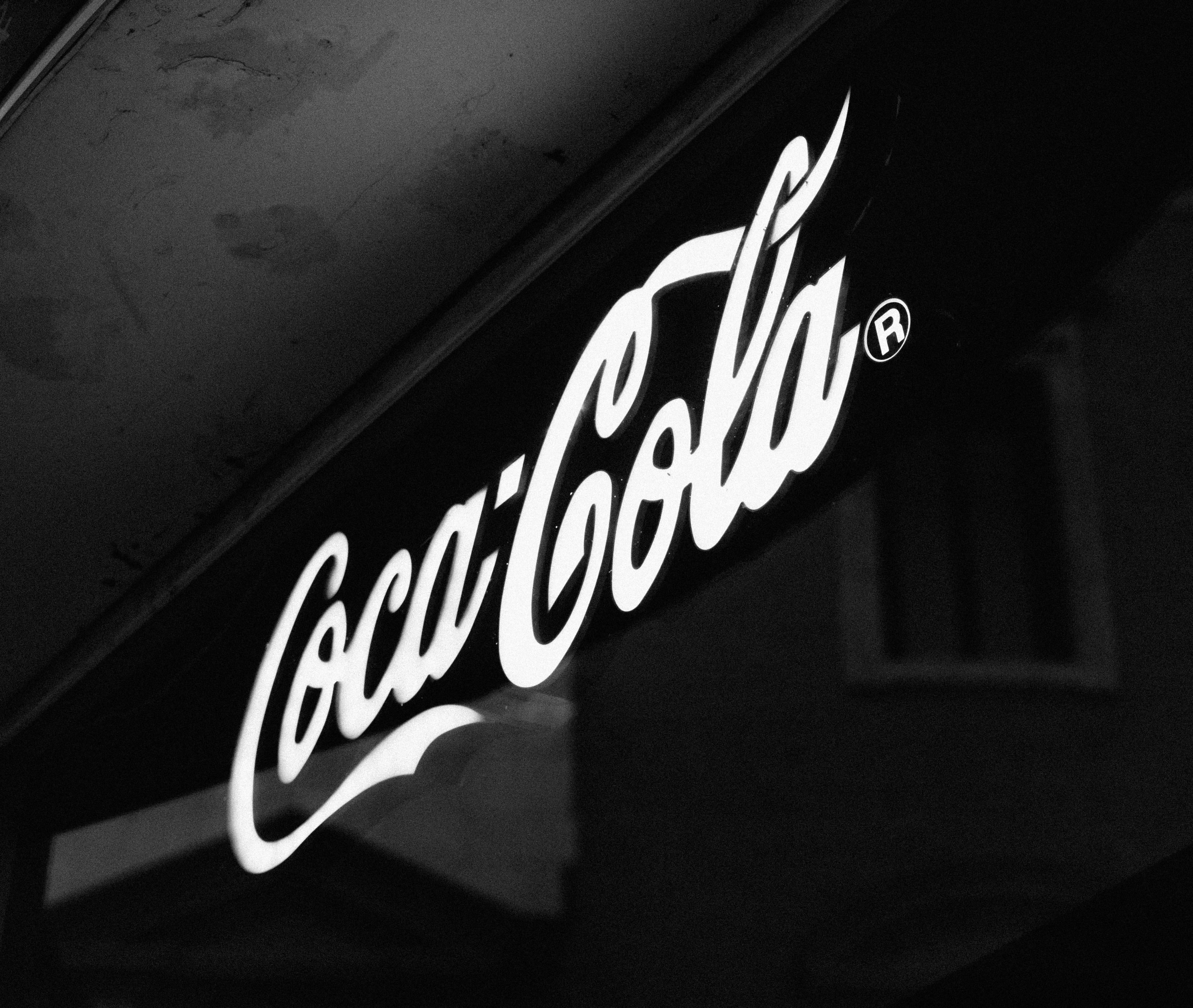 night, cola, ceiling, illuminated, logo, coca, no people, wall - building feature, alphabet, cafe, information, beverage, window, sign, symbol, vehicle, HD Wallpaper