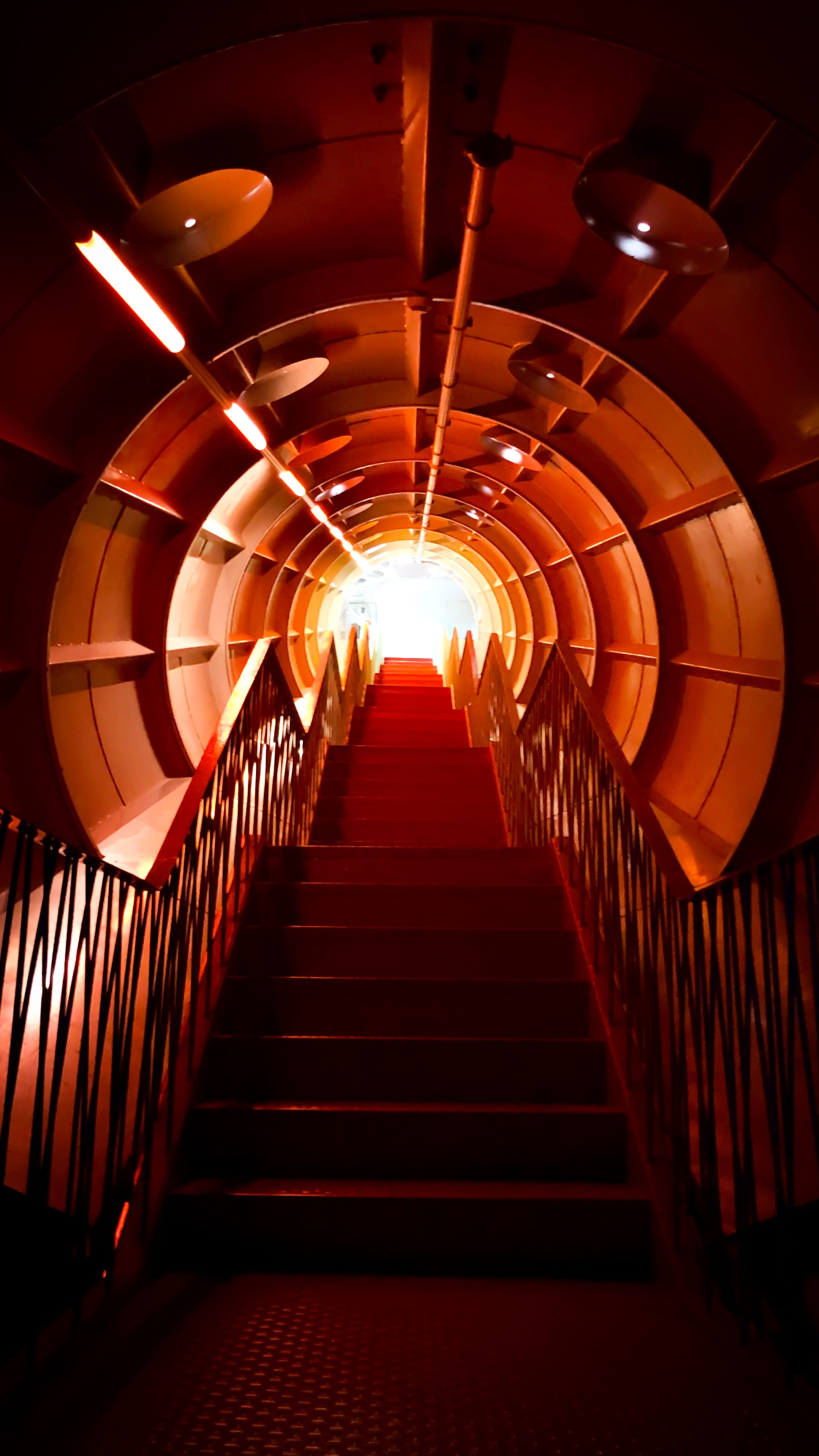 brussels, steps, illuminated, no people, belgium, lighting equipment, tunnel, tiled floor, interior design, staircase, railing, diminishing perspective, Phone HD Wallpaper