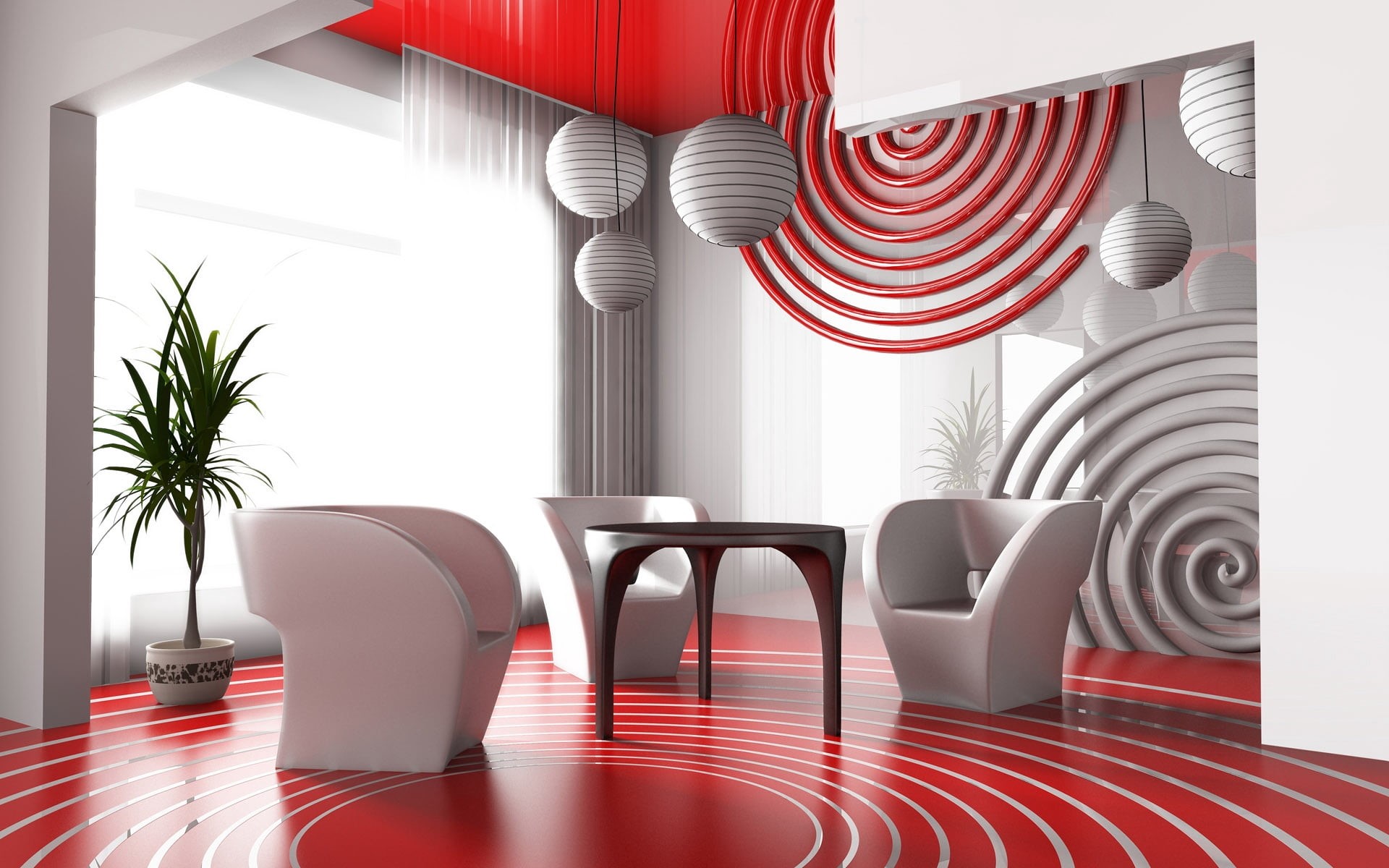 furniture, living Room, luxury, sofa, white, pattern, comfort, comfortable, three-dimensional Shape, chair, home showcase interior, design, striped, electric Lamp, HD Wallpaper