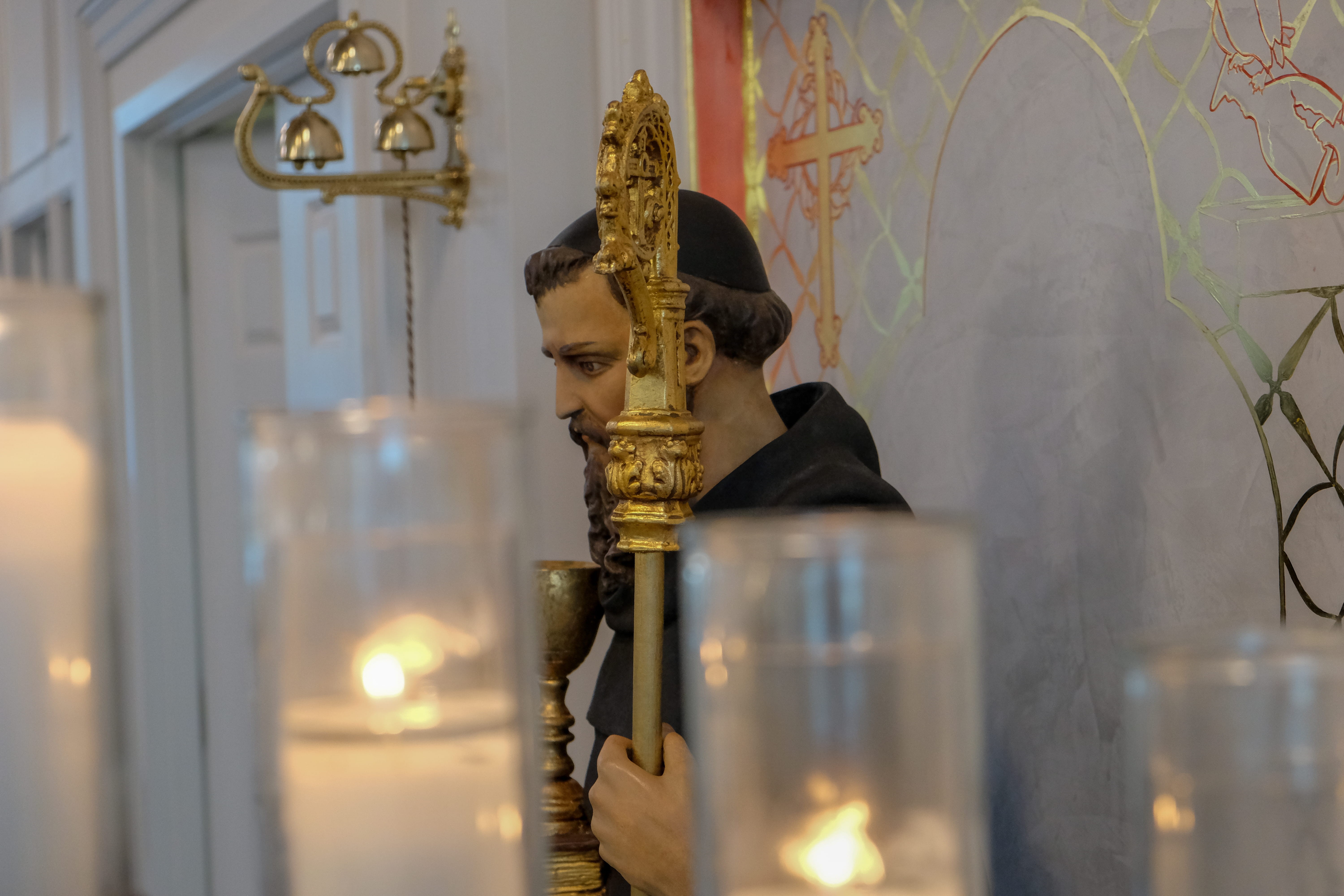 female likeness, plant, furniture, belief, spirituality, shrine, benedict, building, person, interior design, 5K, human, statue, home decor, place of worship, HD Wallpaper