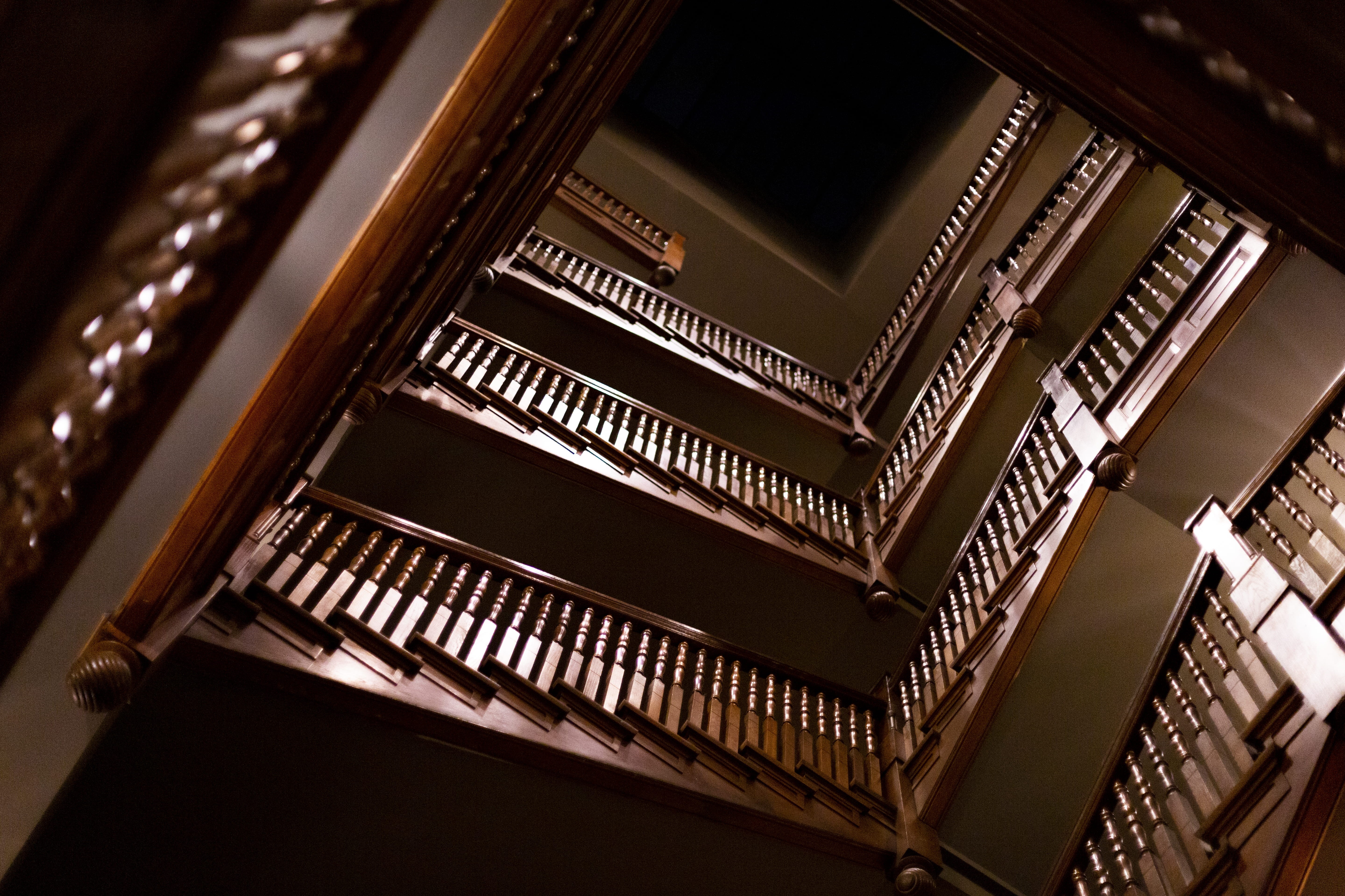 union station hotel, hotel, piano, 5K, grand piano, ornate, retro styled, musical instrument, wooden, travel destinations, brown, text, stairs, spiral, HD Wallpaper
