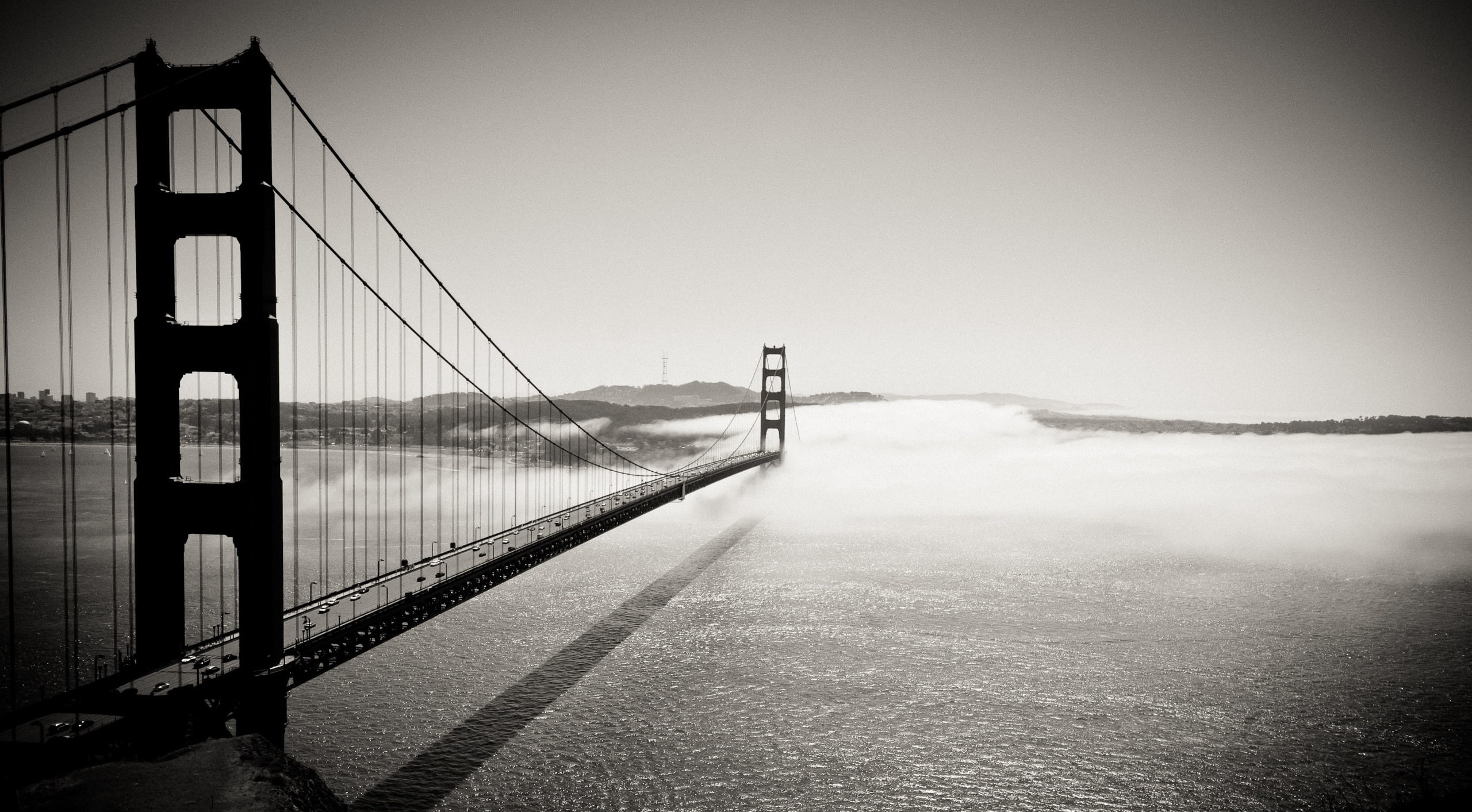 connection, water, 2K, day, bridge - man made structure, architecture, tranquility, outdoors, scenics - nature, beauty in nature, built structure, suspension bridge, HD Wallpaper