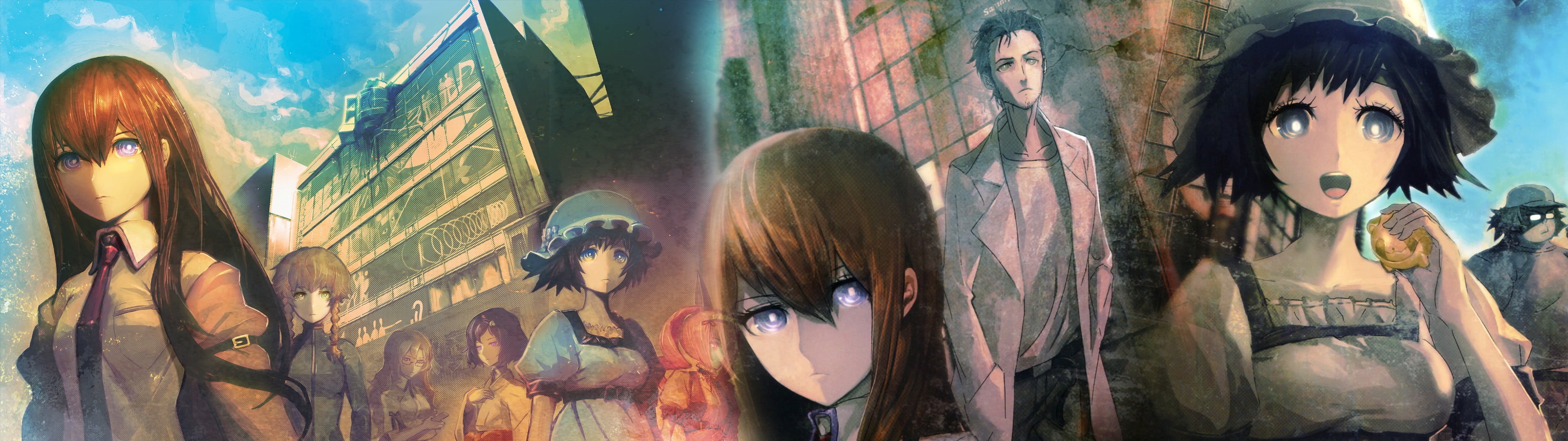 beautiful woman, Makise Kurisu, hair, anime girls, anime, young women, standing, people, Huke (artist), beauty, teenager, adult, portrait, reflection, anime boys, HD Wallpaper
