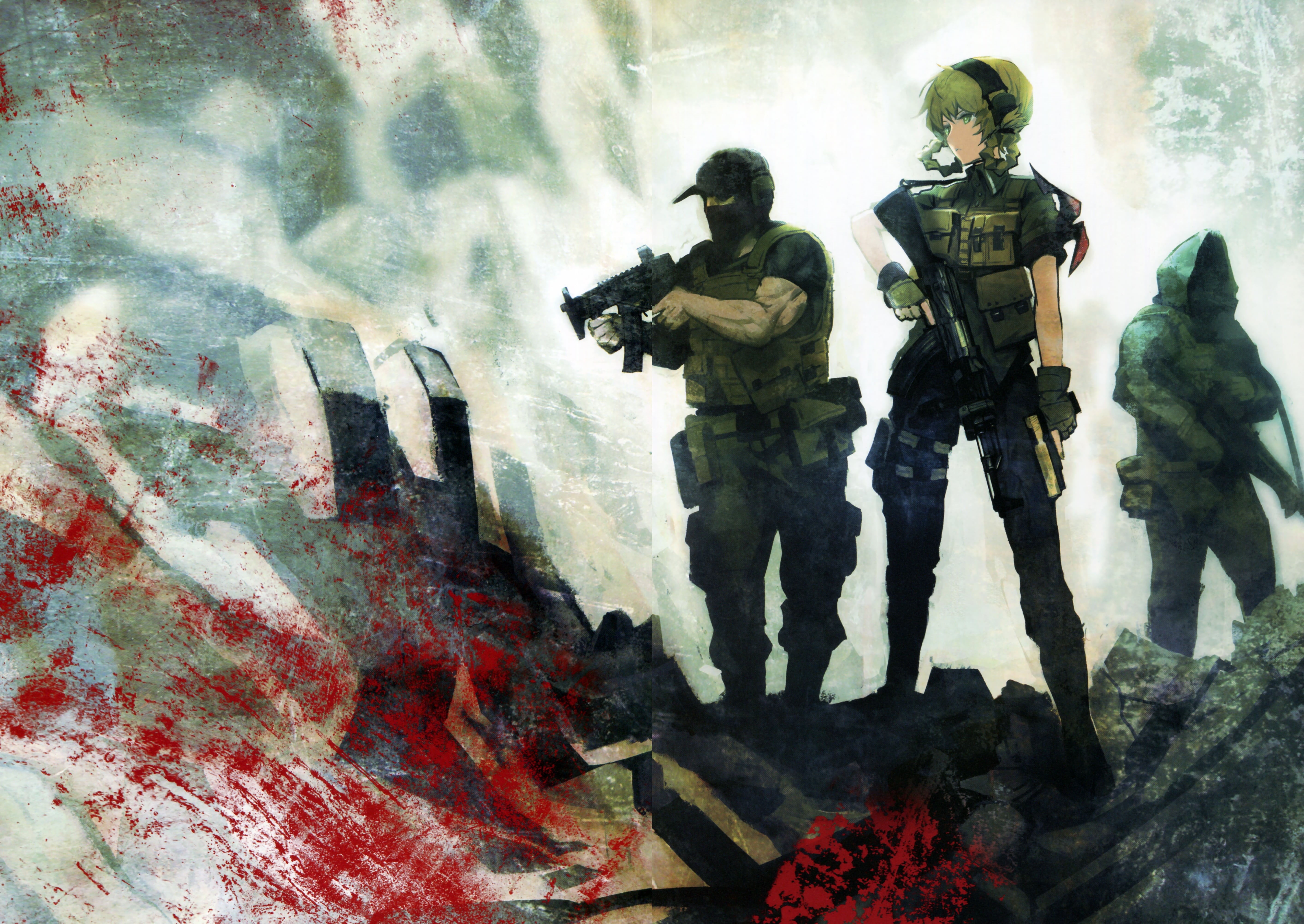 security, 5K, safety, government, Steins;Gate, machine gun, illustration, army, military, haired, people, armed forces, real people, Amane Suzuha, Huke (artist), HD Wallpaper