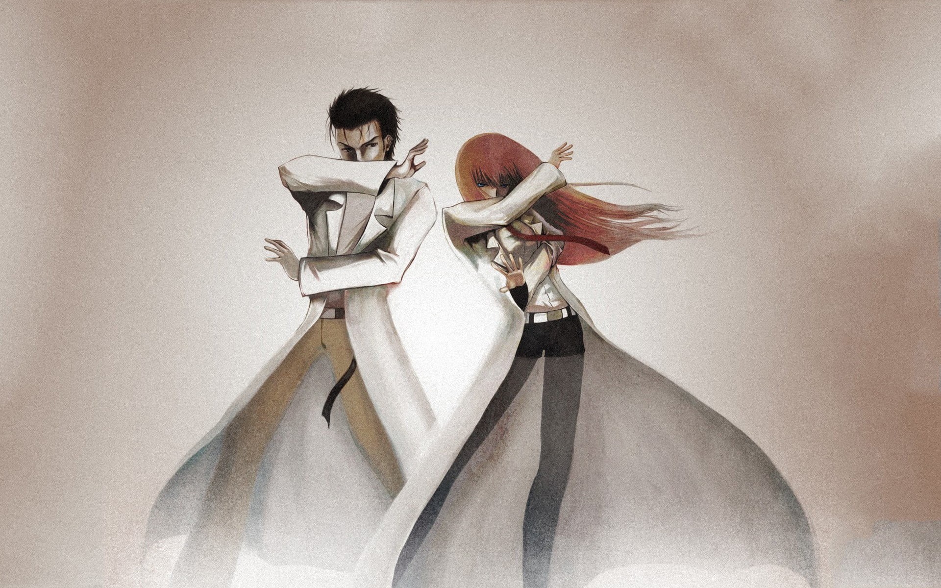 young adult, white background, Steins;Gate, studio shot, character, people, female likeness, art and craft, anime girls, top, white color, man, white, Makise Kurisu, HD Wallpaper