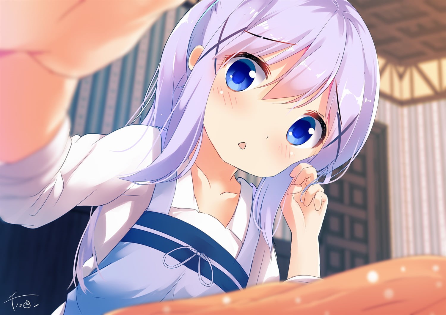 two people, Gochuumon wa Usagi Desu ka?, anime girls, females, 720P, female, Kafuu Chino, lifestyles, day, balloon, real people, men, haired, reflection, HD Wallpaper