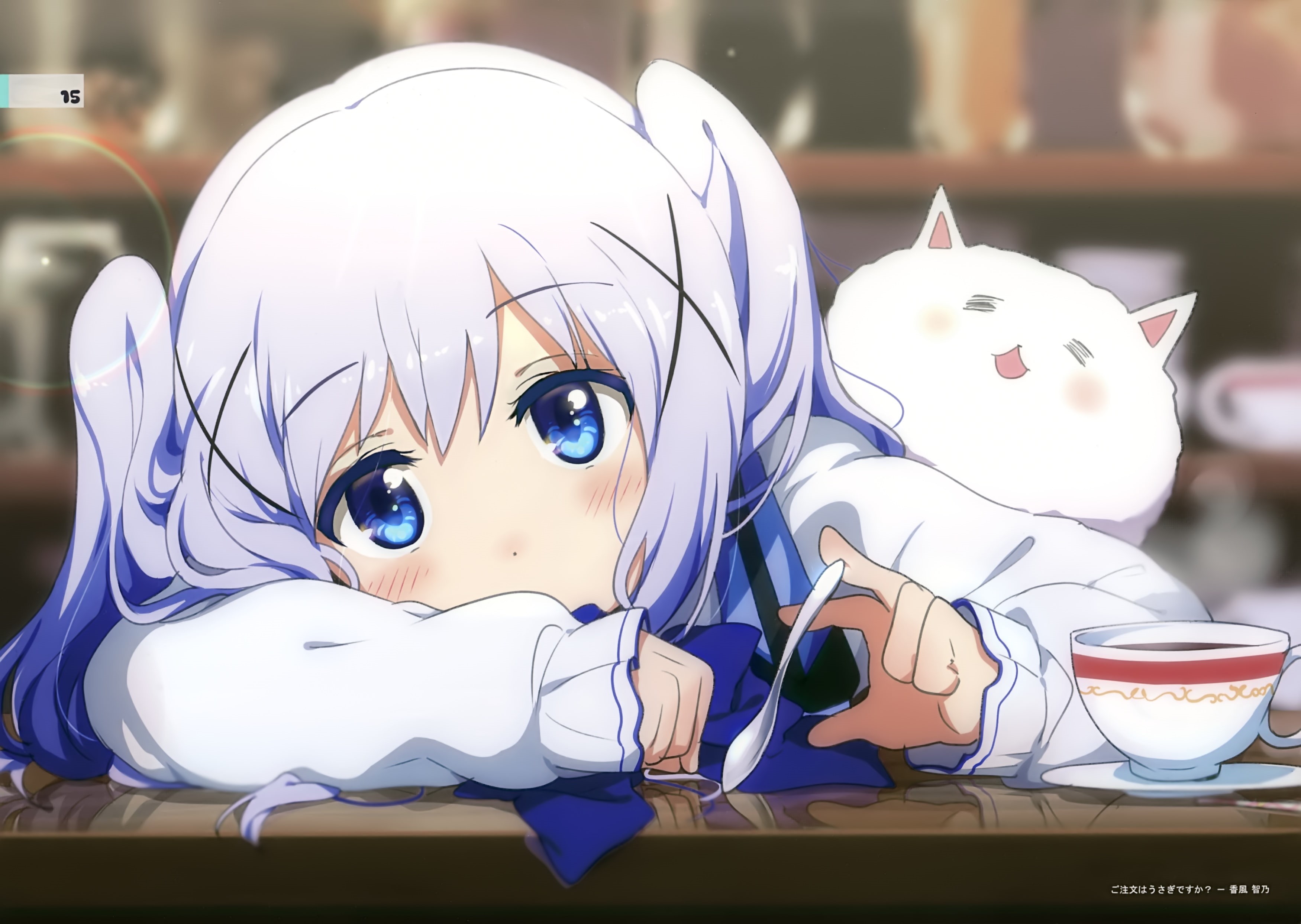 gochuumon, close, desu, loli, reflection, tippy, usagi, scan, (gochuumon, konachan, kafuu, 258591, chino, ogipote, 2K, com, HD Wallpaper